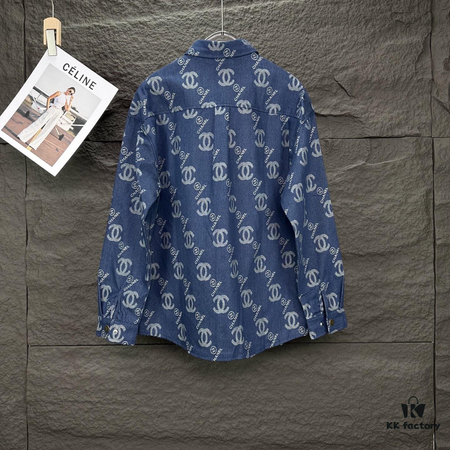 6931a1bfccd8ab3d7af95cd5 Chanel 2025 New Arrival All-Over Logo Washed Denim Jacket for Couples