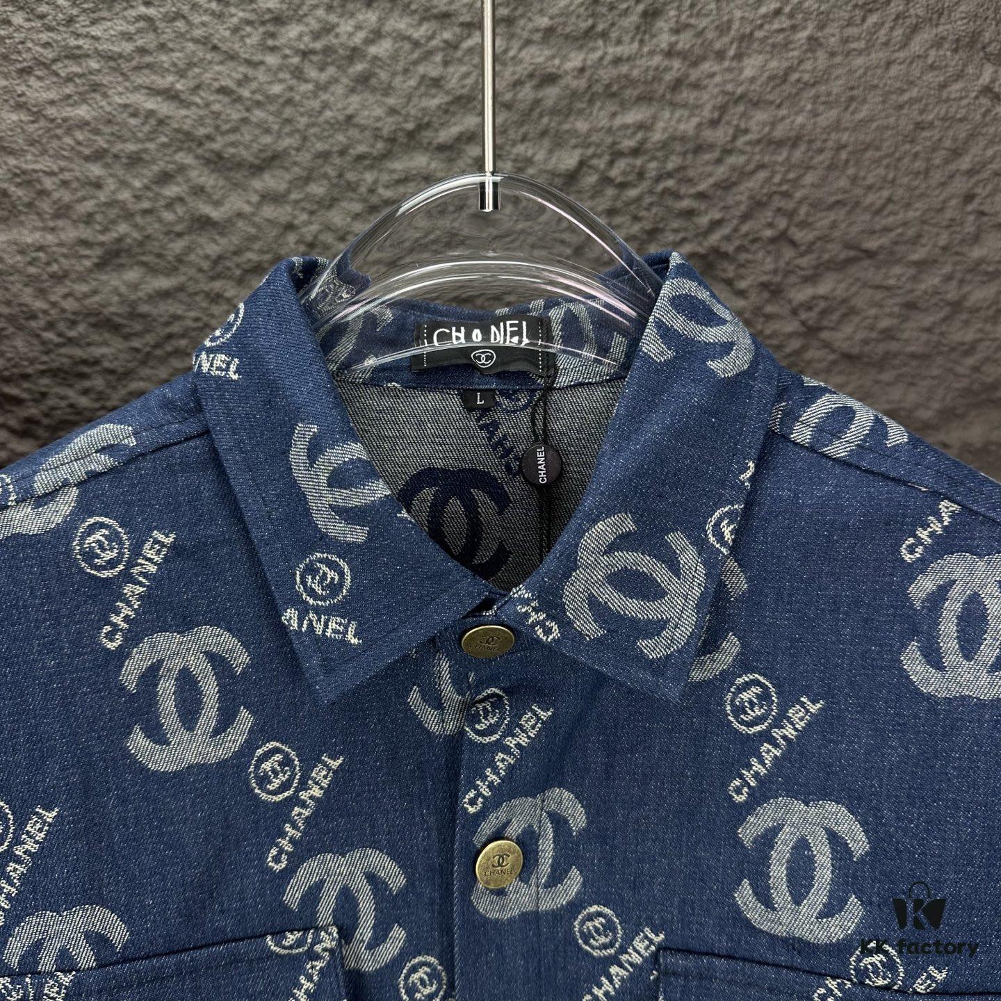 6931a1bfccd8ab3d7af95cd6 Chanel 2025 New Arrival All-Over Logo Washed Denim Jacket for Couples