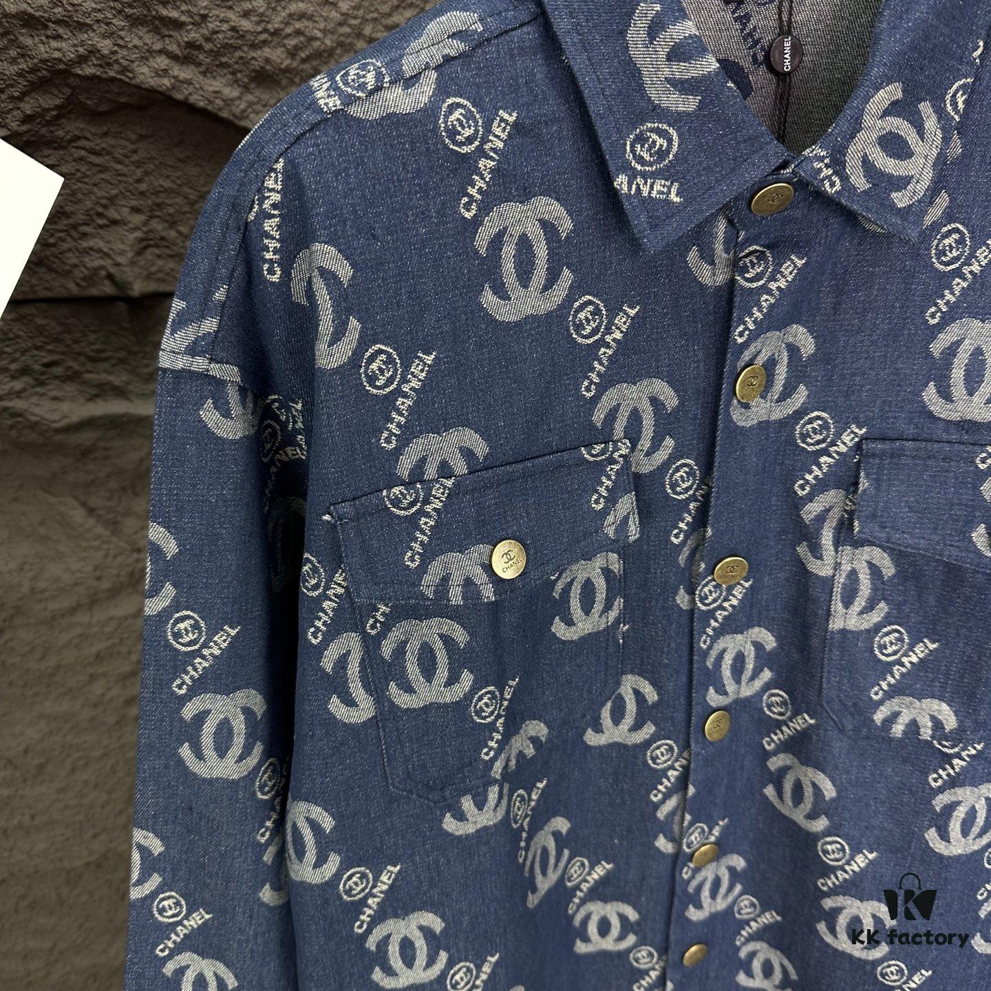6931a1bfccd8ab3d7af95cd9 Chanel 2025 New Arrival All-Over Logo Washed Denim Jacket for Couples
