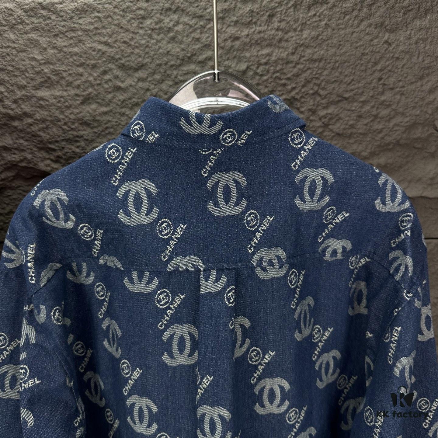 6931a1c0ccd8ab3d7af95cdc Chanel 2025 New Arrival All-Over Logo Washed Denim Jacket for Couples