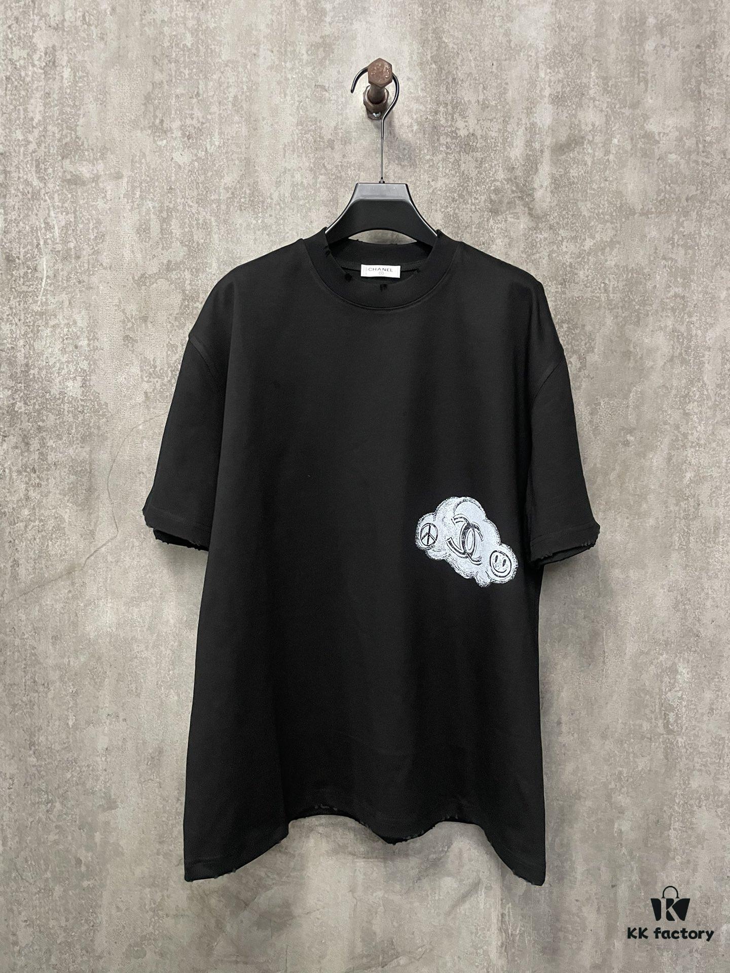 CHANEL Chanel 24SS Navy Collection Rope Digital Print Heavyweight Short Sleeve T-Shirt