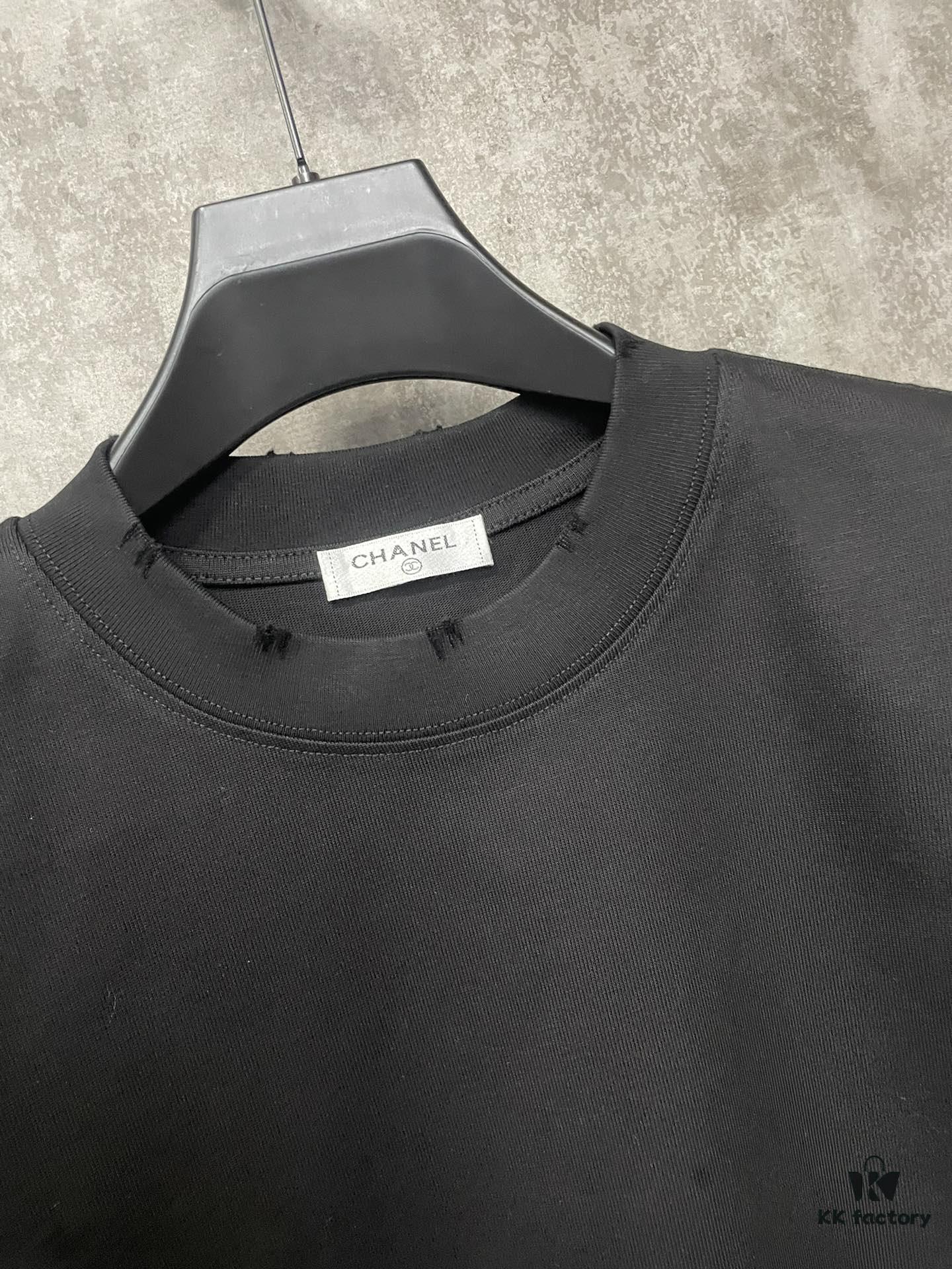 CHANEL Chanel 24SS Navy Collection Rope Digital Print Heavyweight Short Sleeve T-Shirt