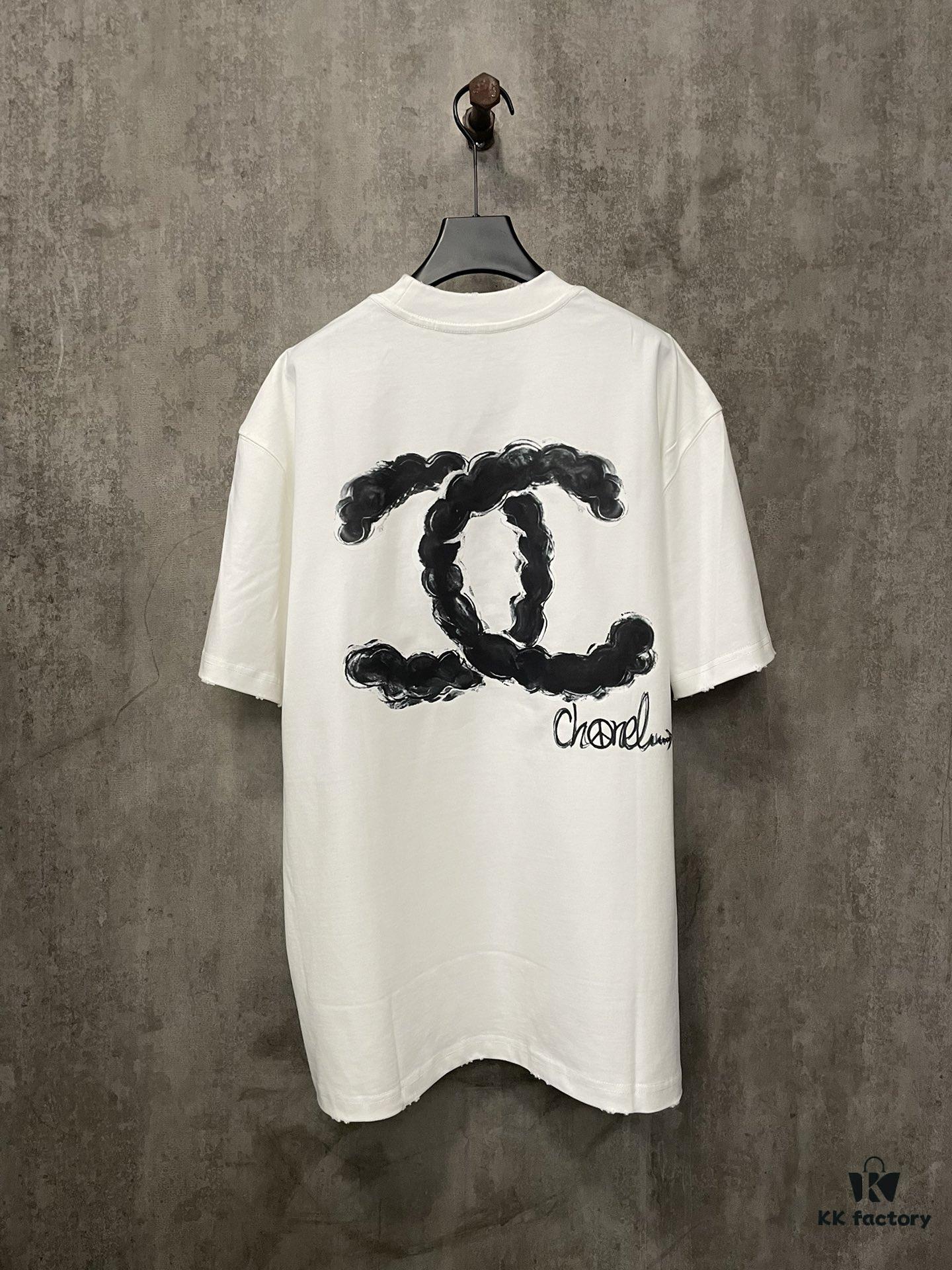 6931a1c0ccd8ab3d7af95ce7 CHANEL Chanel 24SS Navy Collection Rope Digital Print Heavyweight Short Sleeve T-Shirt, 380g Premium Cotton, Autumn Winter Essential