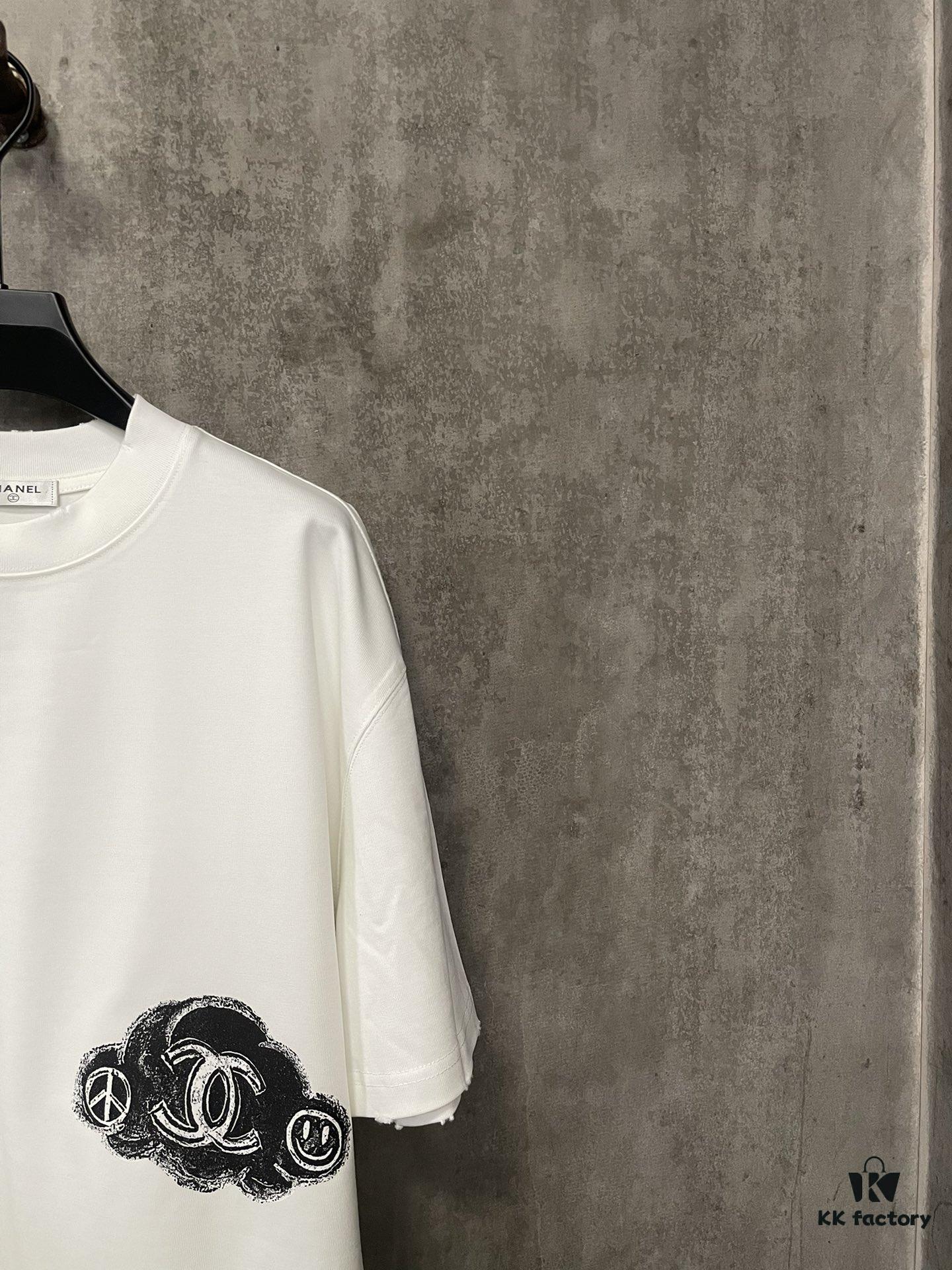 6931a1c0ccd8ab3d7af95cea CHANEL Chanel 24SS Navy Collection Rope Digital Print Heavyweight Short Sleeve T-Shirt, 380g Premium Cotton, Autumn Winter Essential