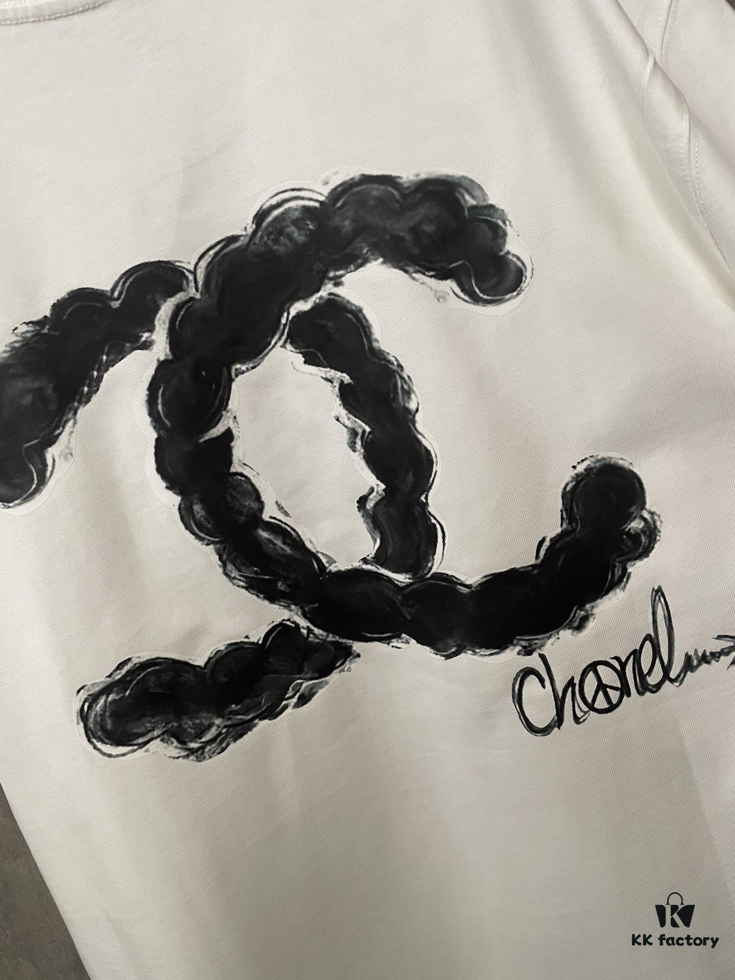 6931a1c1ccd8ab3d7af95ced CHANEL Chanel 24SS Navy Collection Rope Digital Print Heavyweight Short Sleeve T-Shirt, 380g Premium Cotton, Autumn Winter Essential