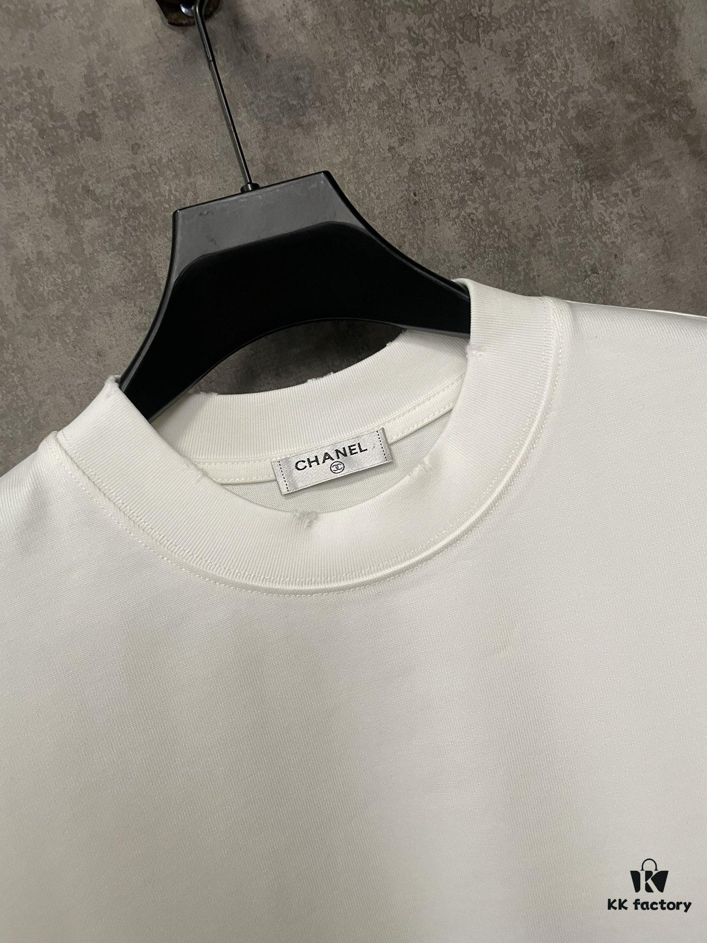 6931a1c1ccd8ab3d7af95cee CHANEL Chanel 24SS Navy Collection Rope Digital Print Heavyweight Short Sleeve T-Shirt, 380g Premium Cotton, Autumn Winter Essential