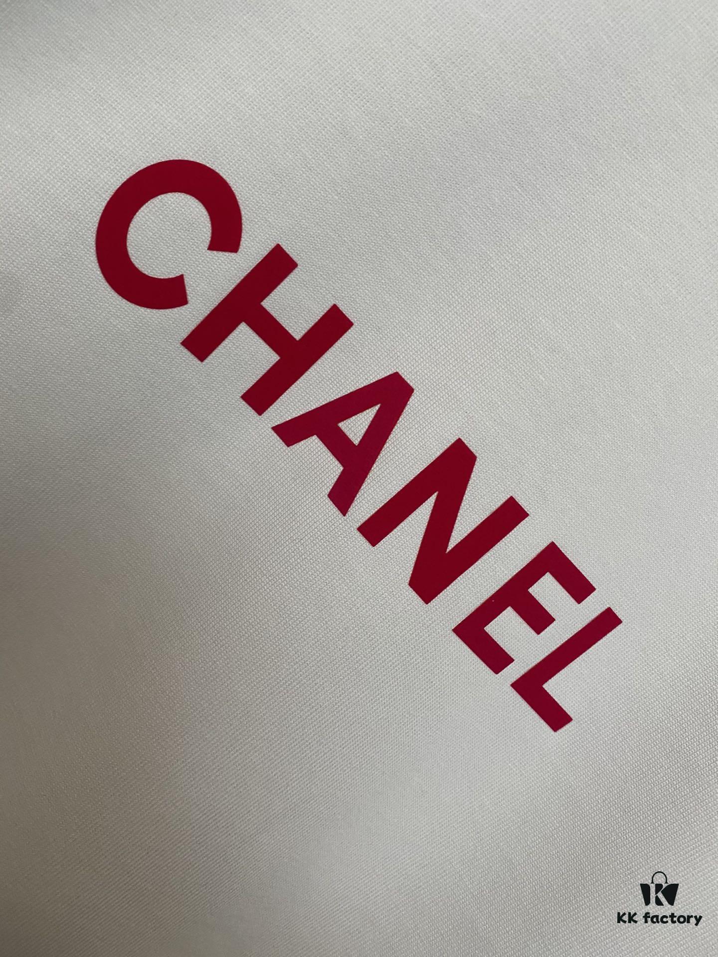 6931a1c1ccd8ab3d7af95cf3 CHANEL Chanel 24SS Classic Logo Flocked Print Heavyweight Short Sleeve T-Shirt