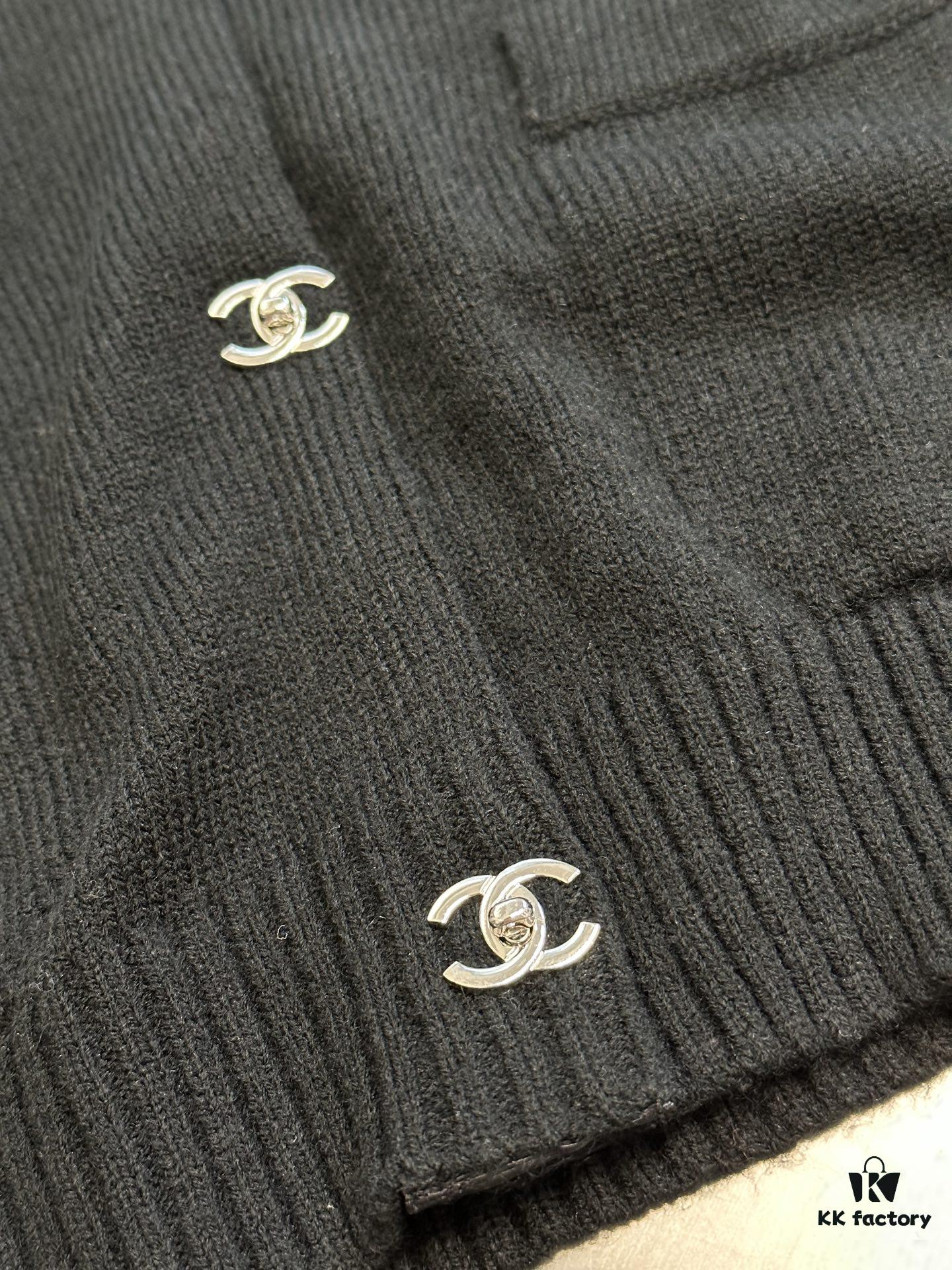 Chanel Bookbag Button Knit Cardigan