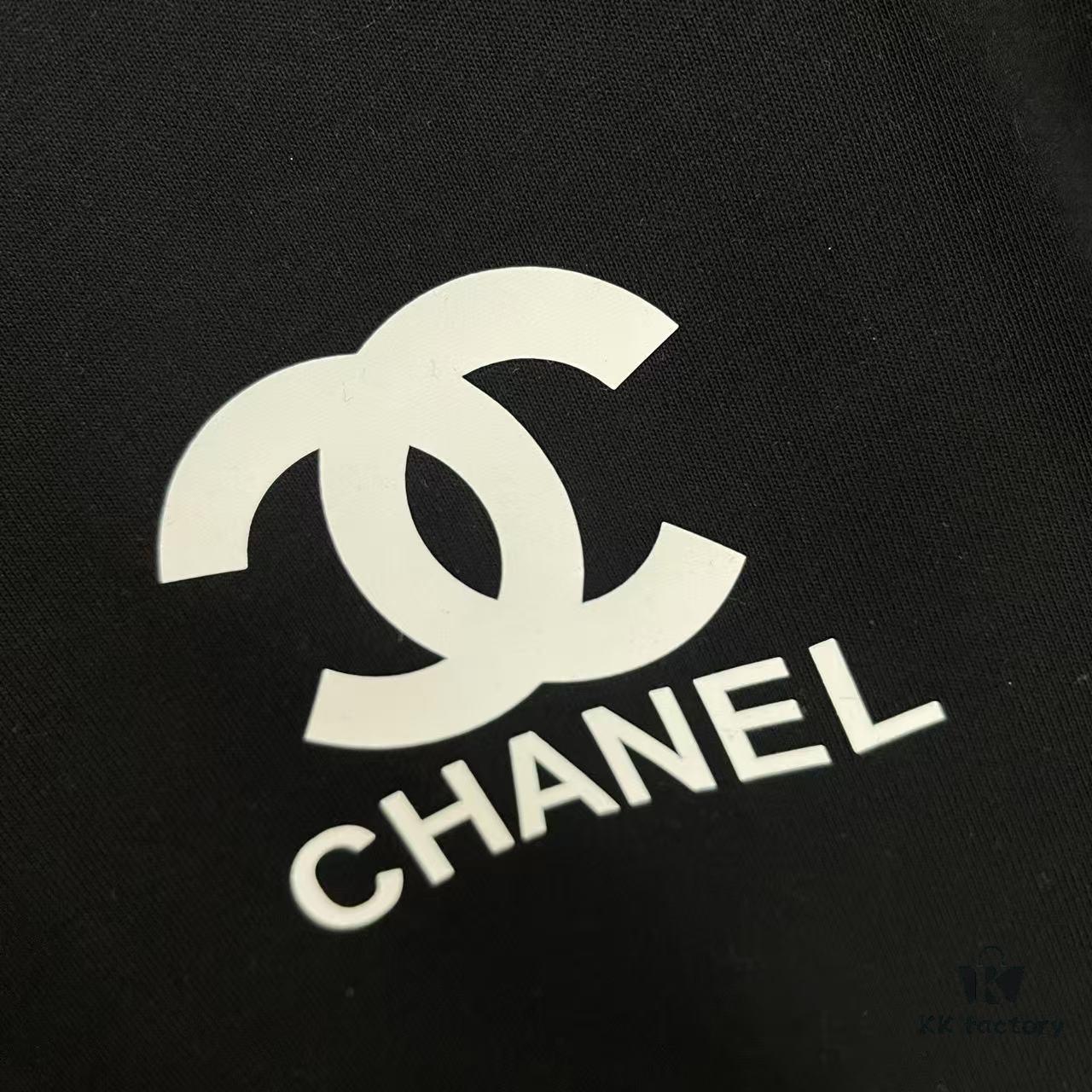 6931a1c5ccd8ab3d7af95d49 Chanel CHANEL 2025 Summer New Arrival Short Sleeve T-Shirt with 3D Silicone C Logo Print, Custom 300g Fabric, Unisex Design
