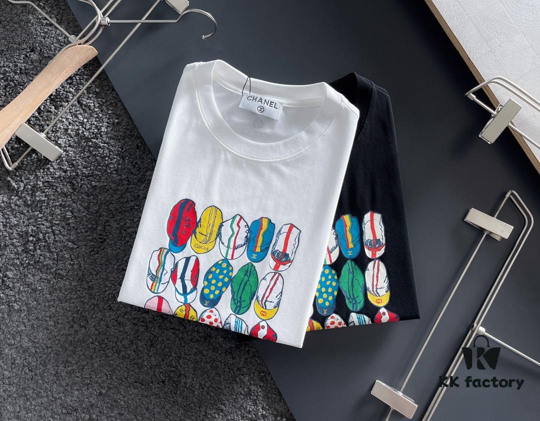 6931a1caccd8ab3d7af95da6 Chanel 2025 Latest Print Short Sleeve T-Shirt, High-Quality Boutique Original Order, Premium Imported Fabric with Exquisite Collar and Double-Stitched Craftsmanship