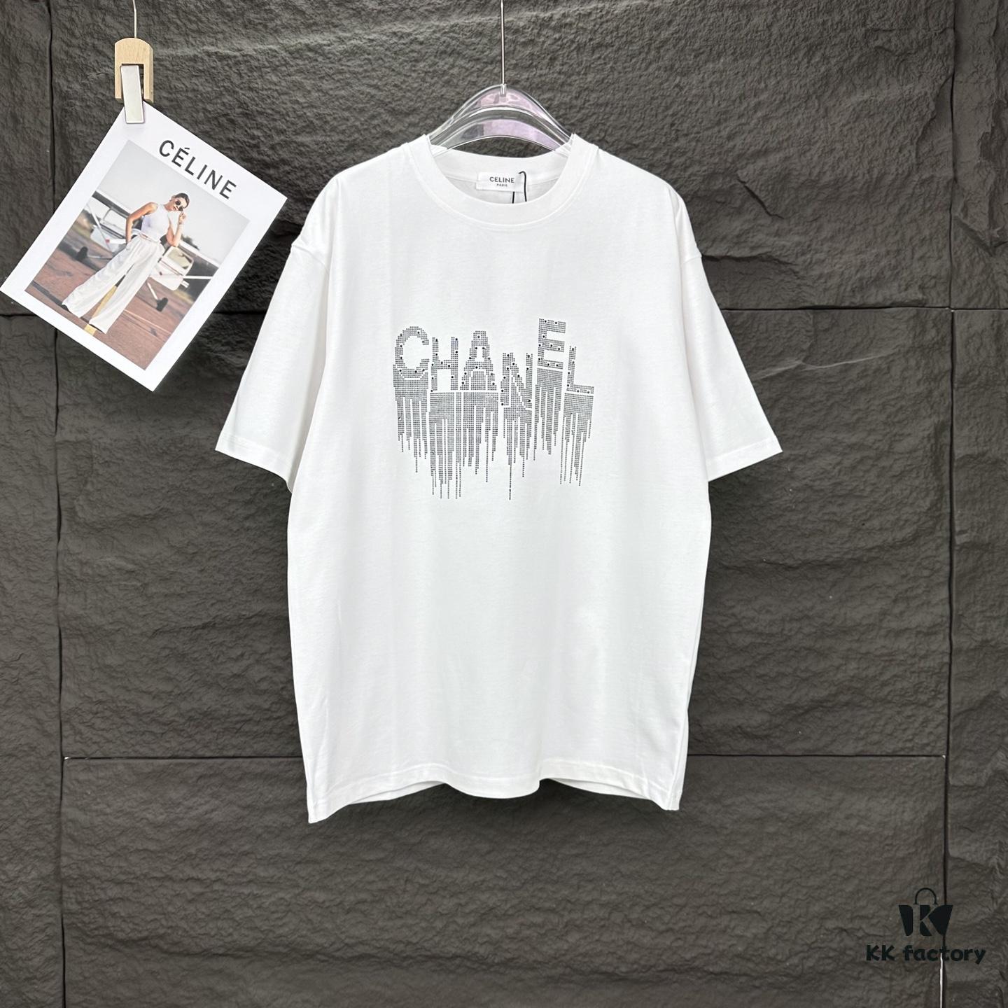 6931a1cdccd8ab3d7af95de9 Chanel 2025 New Sequin Letter Logo Couple's Short Sleeve T-Shirt