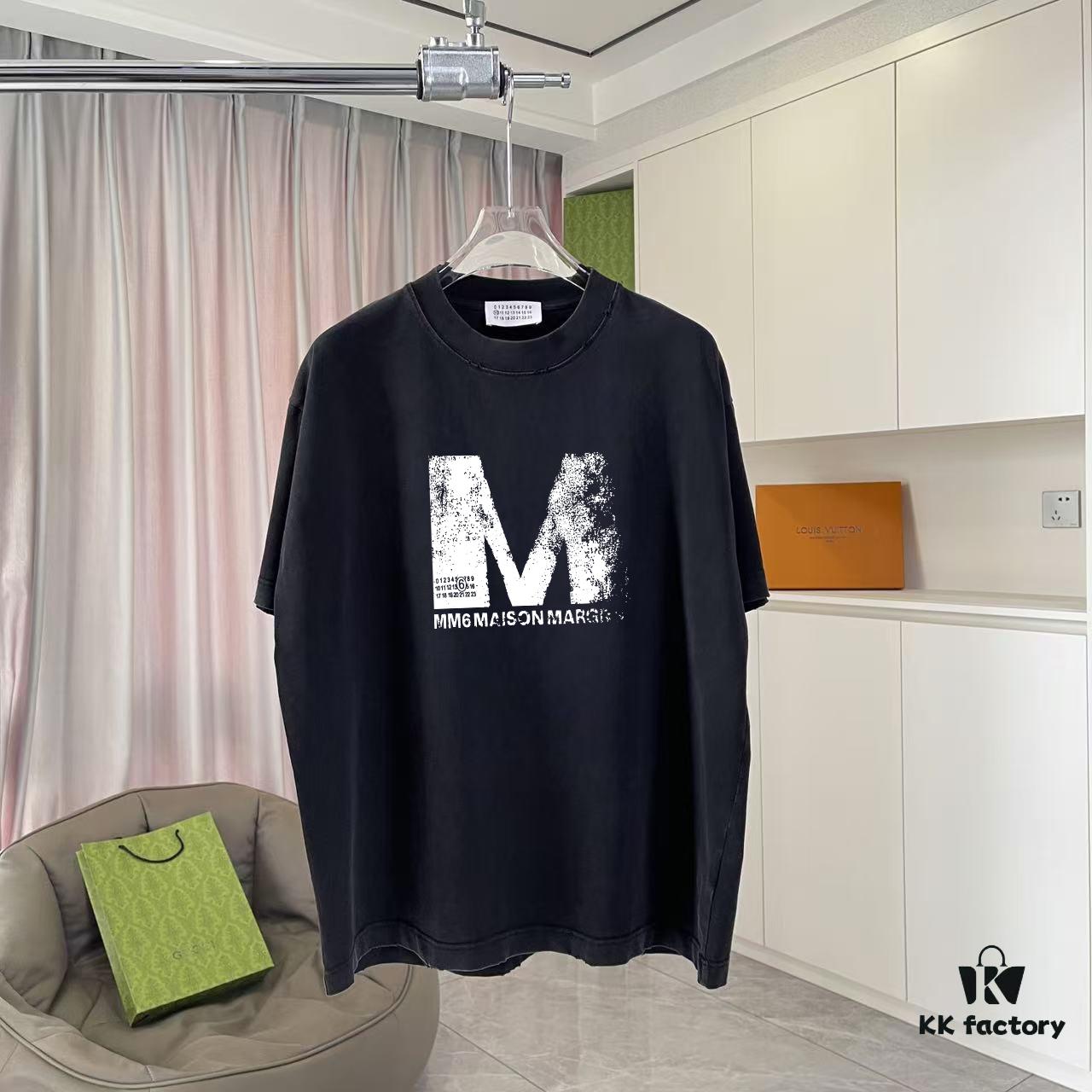 6931a1d2ccd8ab3d7af95e42 MM6 Maison Margiela 2025 Summer New Arrival Distressed Ombre Vintage Short Sleeve T-Shirt with Custom Fabric 320g and Signature Logo Print Unisex