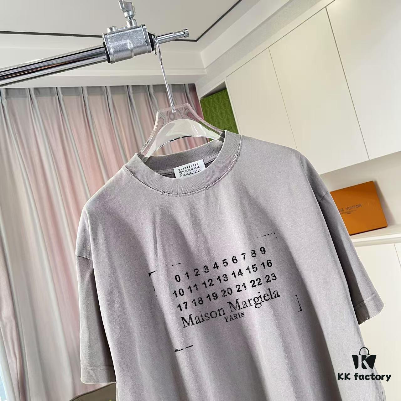 6931a1d4ccd8ab3d7af95e5d MM6 Maison Margiela 2025 Summer New Arrival Distressed Ombre Vintage Short Sleeve T-Shirt with Signature Logo Print, Custom 320g Fabric, Unisex Design