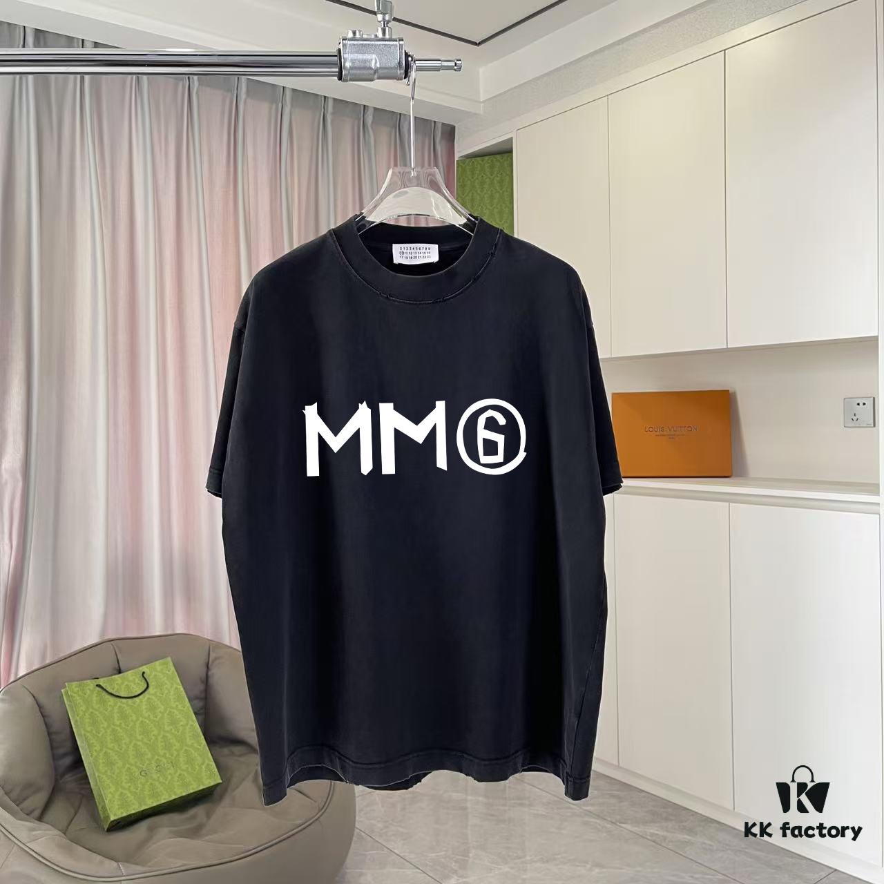 6931a1d7ccd8ab3d7af95e72 MM6 Maison Margiela 2025 Summer New Arrival Distressed Ombre Graphic Print Short Sleeve T-Shirt Custom 320g Fabric Unisex