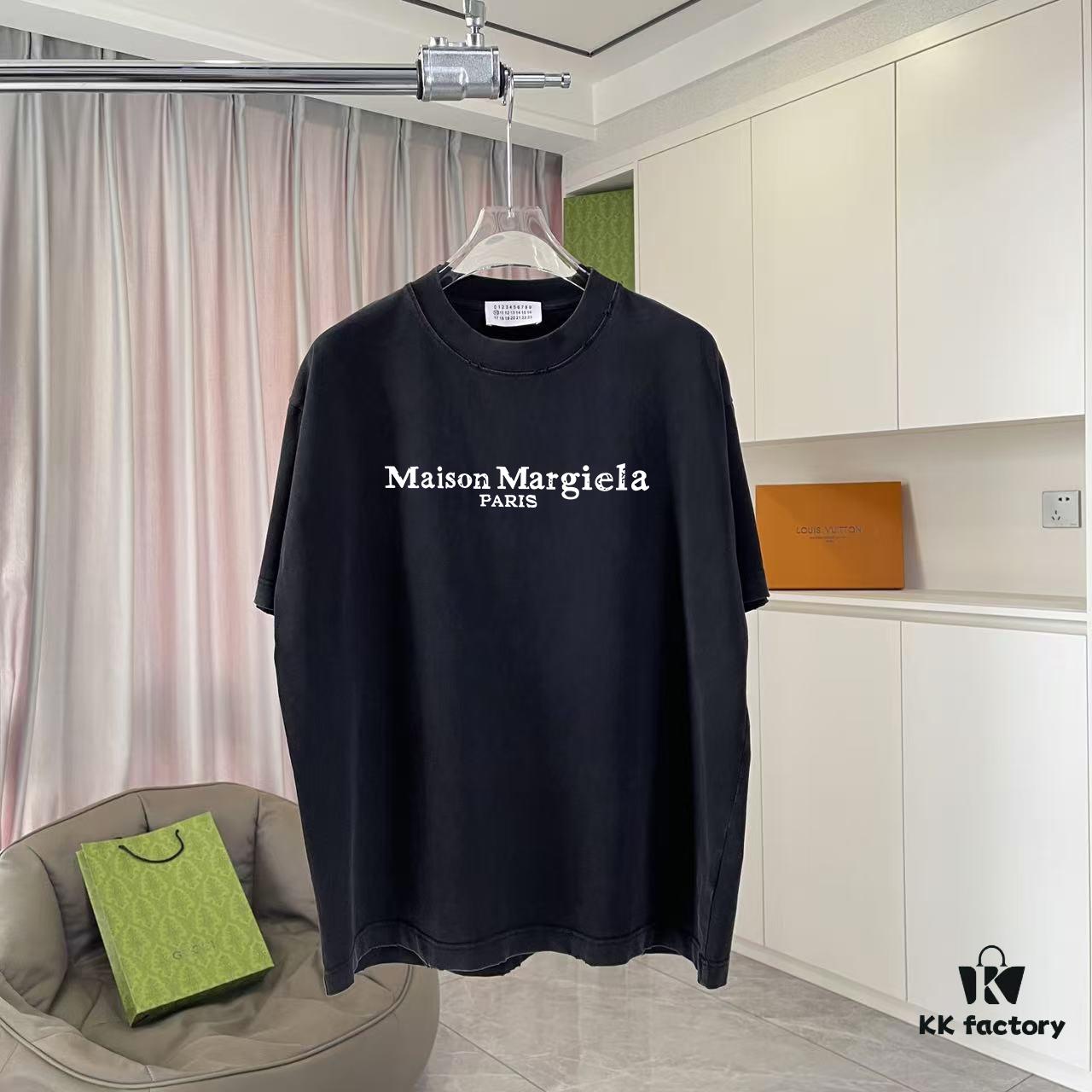 6931a1d8ccd8ab3d7af95e80 MM6 Maison Margiela 2025 Summer New Arrival Distressed Gradient Vintage Short Sleeve T-Shirt with Signature Logo Print, Custom 320g Fabric Unisex Design