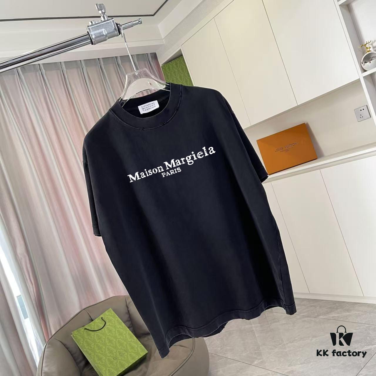 6931a1d8ccd8ab3d7af95e81 MM6 Maison Margiela 2025 Summer New Arrival Distressed Gradient Vintage Short Sleeve T-Shirt with Signature Logo Print, Custom 320g Fabric Unisex Design