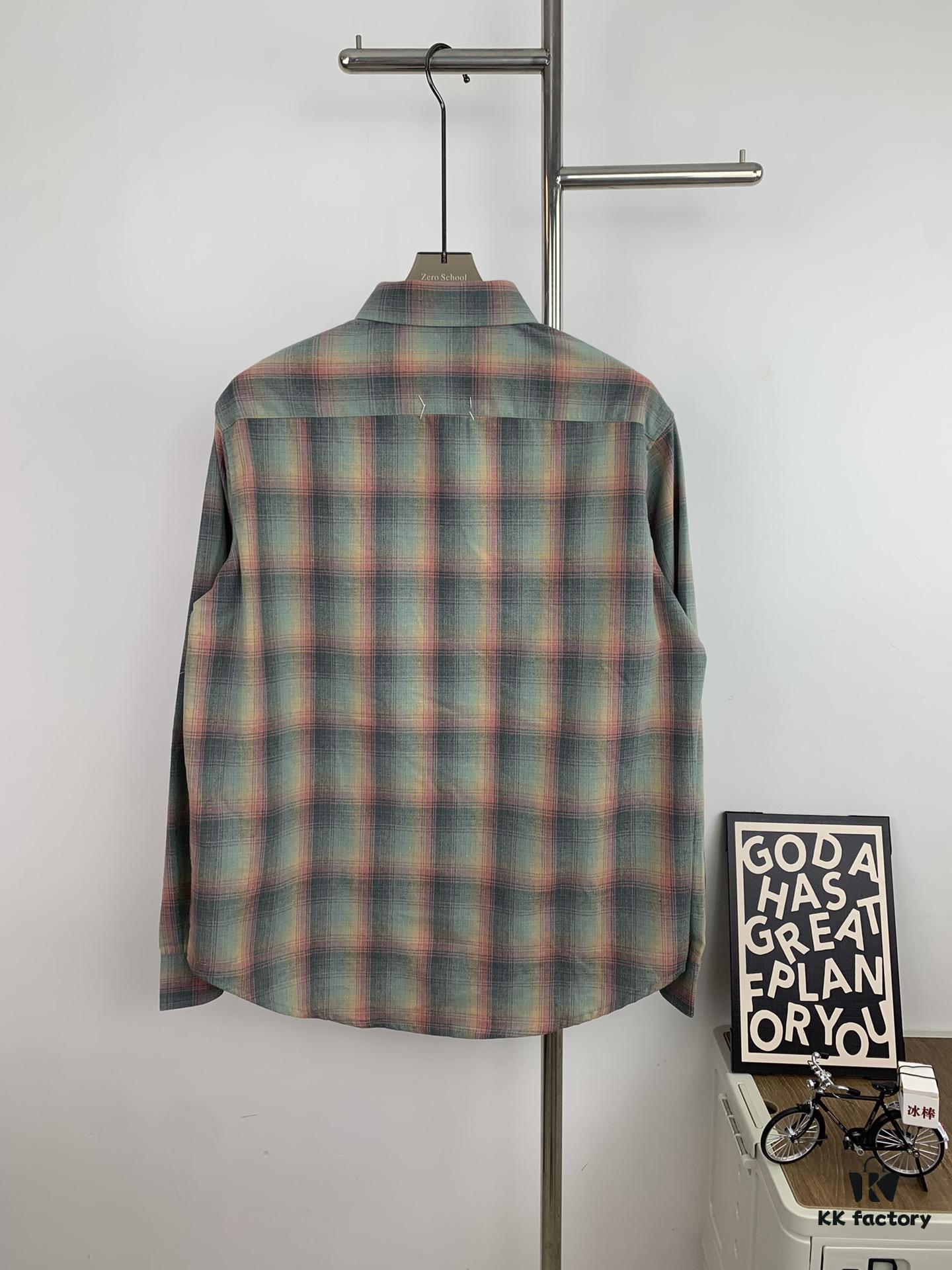 6931a1d9ccd8ab3d7af95e87 New MM6 Maison Margiela Rainbow Plaid Unisex Casual Shirt 2023FW