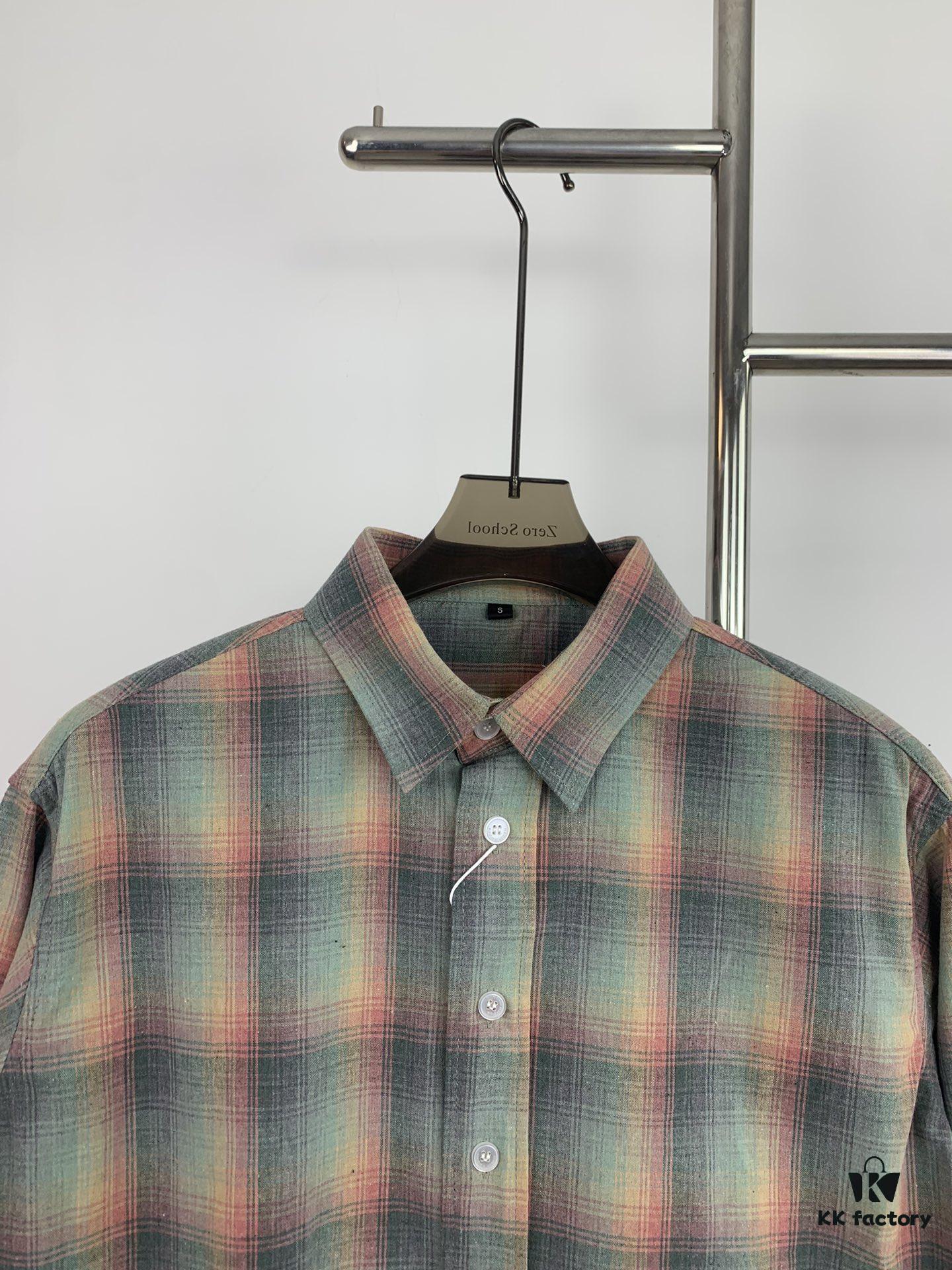 6931a1d9ccd8ab3d7af95e88 New MM6 Maison Margiela Rainbow Plaid Unisex Casual Shirt 2023FW