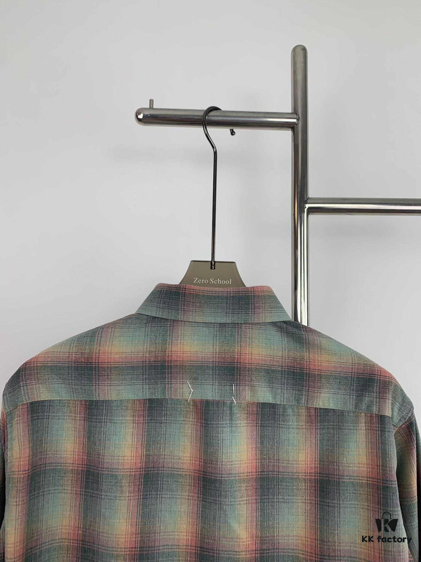 6931a1daccd8ab3d7af95e8a New MM6 Maison Margiela Rainbow Plaid Unisex Casual Shirt 2023FW