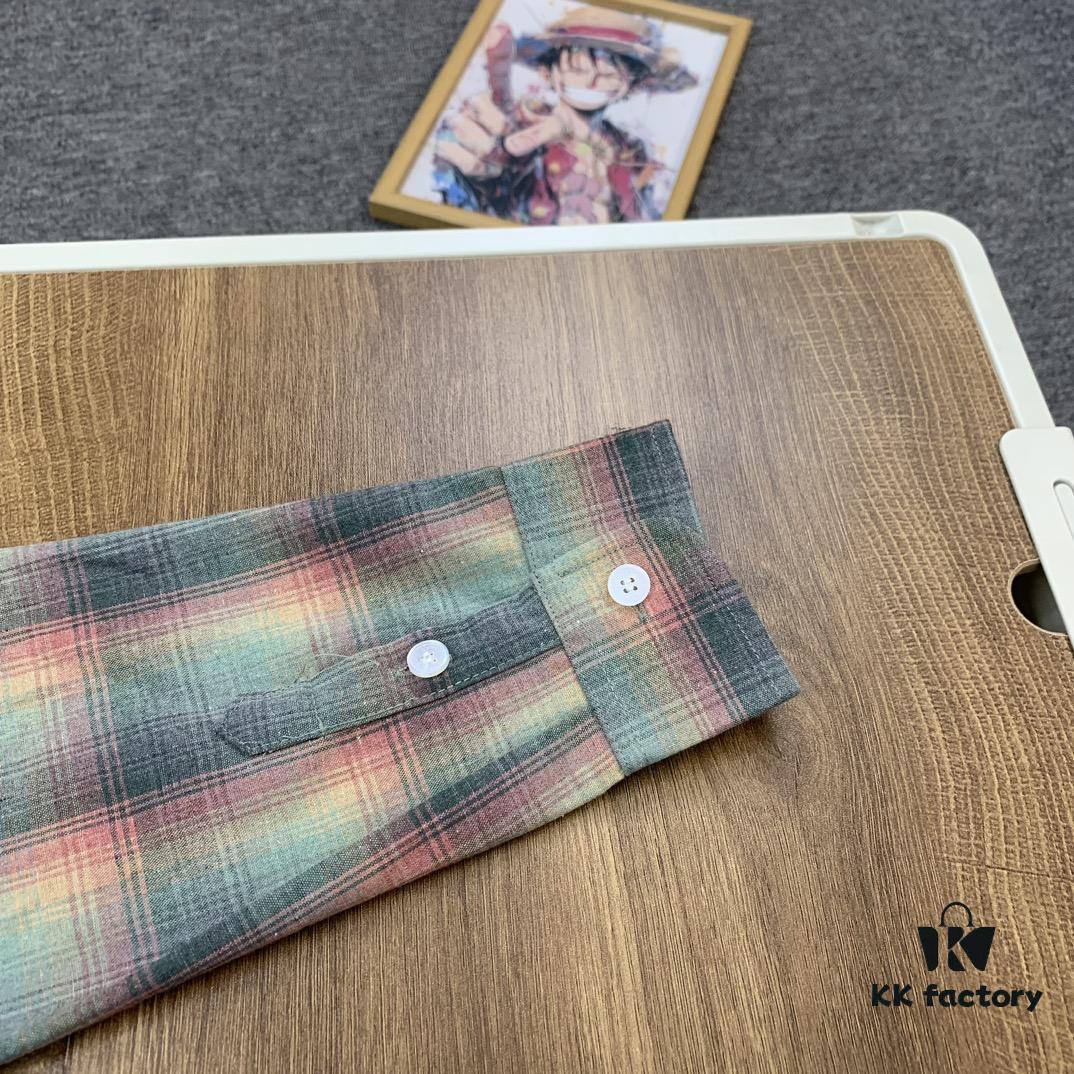 6931a1daccd8ab3d7af95e8e New MM6 Maison Margiela Rainbow Plaid Unisex Casual Shirt 2023FW