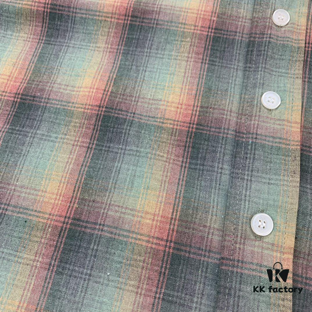 6931a1daccd8ab3d7af95e8f New MM6 Maison Margiela Rainbow Plaid Unisex Casual Shirt 2023FW