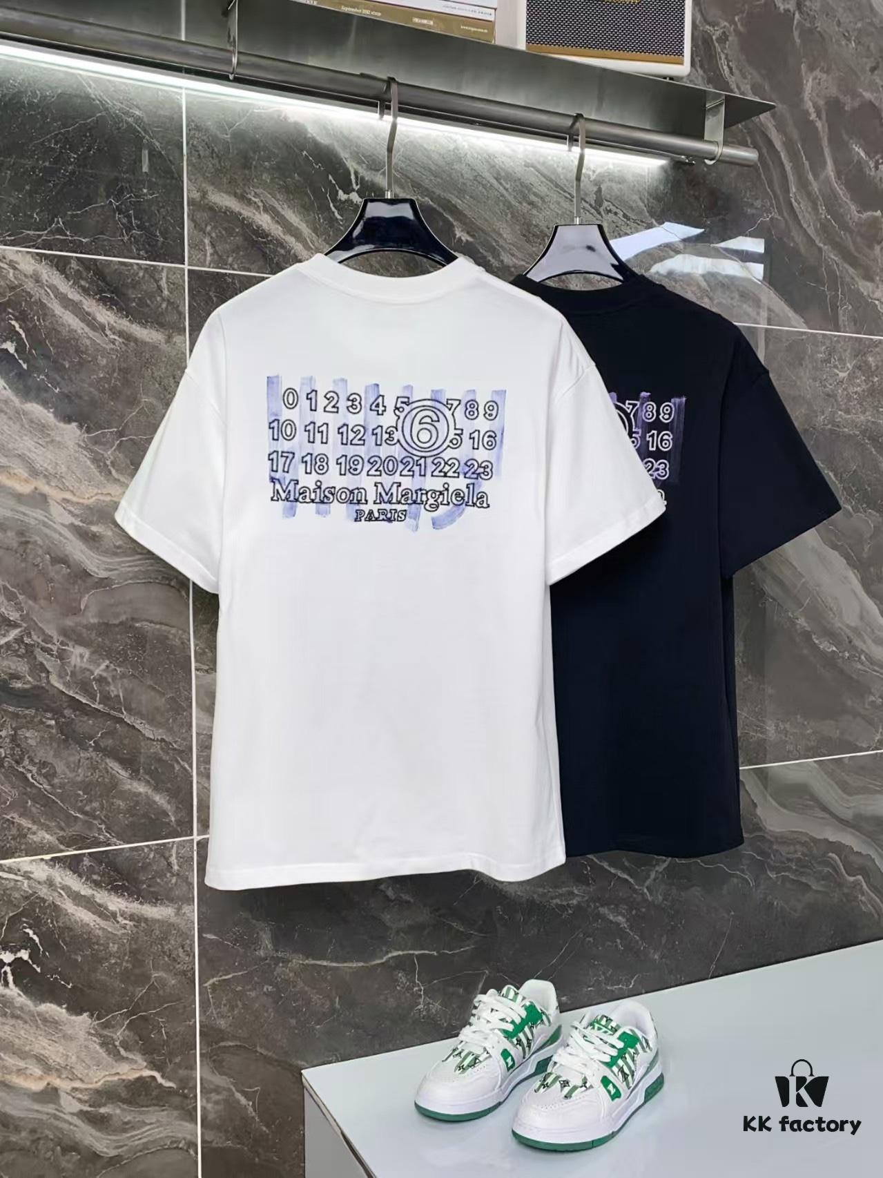 6931a1daccd8ab3d7af95e92 25ss Maison Margiela Hand-Painted Letter Embroidery T-Shirt, Inspired by 80s Retro Style, Premium 310g Dyed Fabric, Short Sleeve Unisex Tee