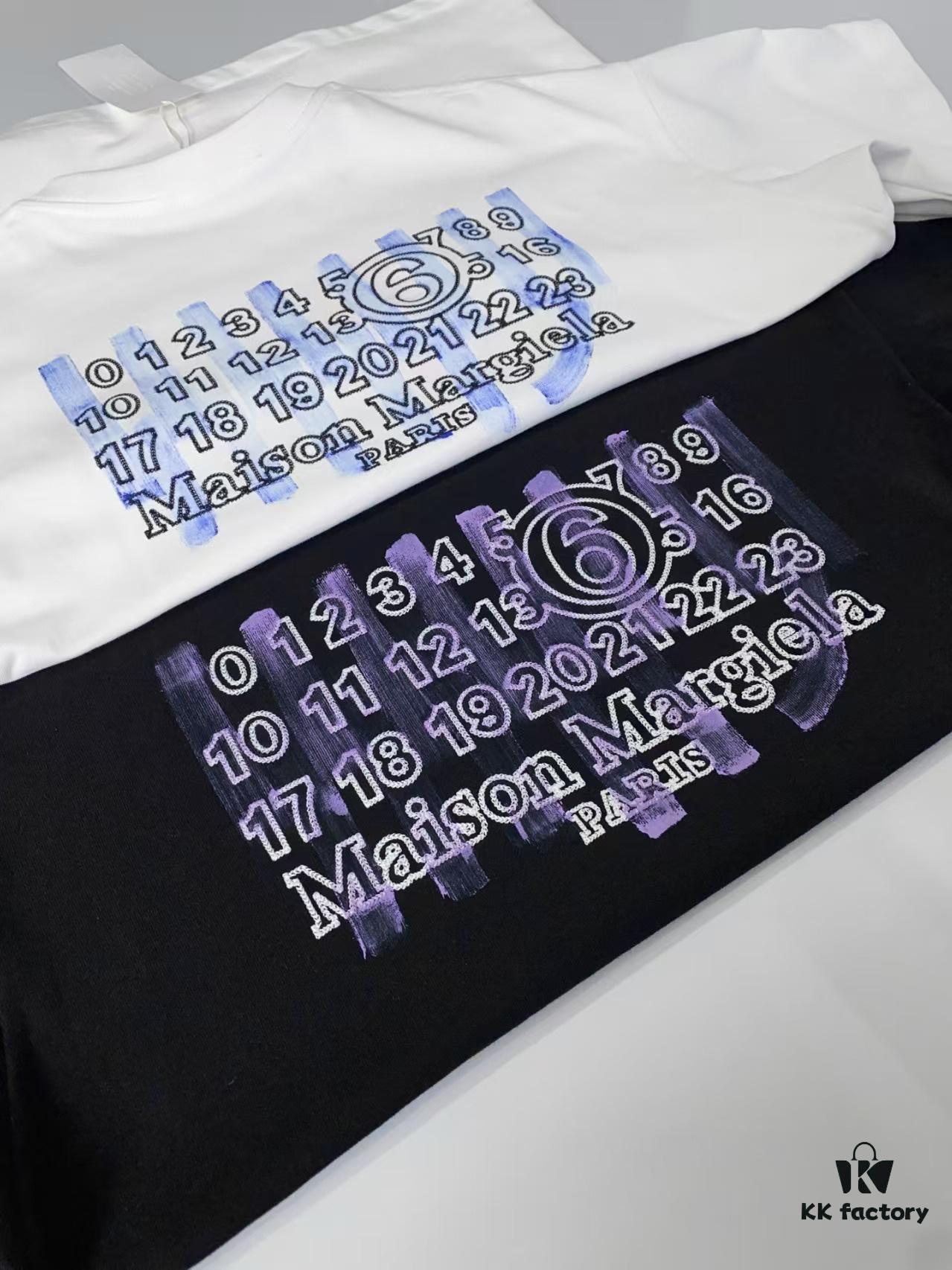 6931a1daccd8ab3d7af95e94 25ss Maison Margiela Hand-Painted Letter Embroidery T-Shirt, Inspired by 80s Retro Style, Premium 310g Dyed Fabric, Short Sleeve Unisex Tee