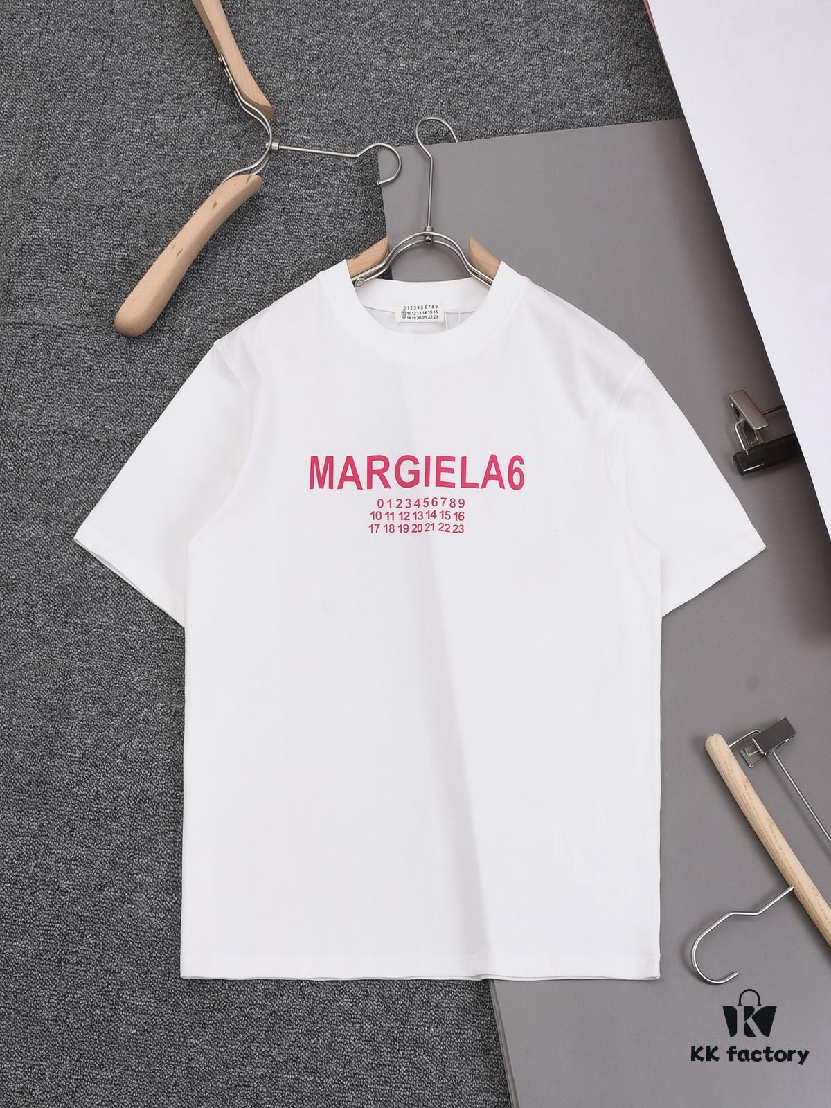 6931a1dfccd8ab3d7af95eef New Arrival 25S Maison Margiela Classic Flocked Letter T-Shirt, Garment-Washed Cotton Fabric, Unisex Loose Fit