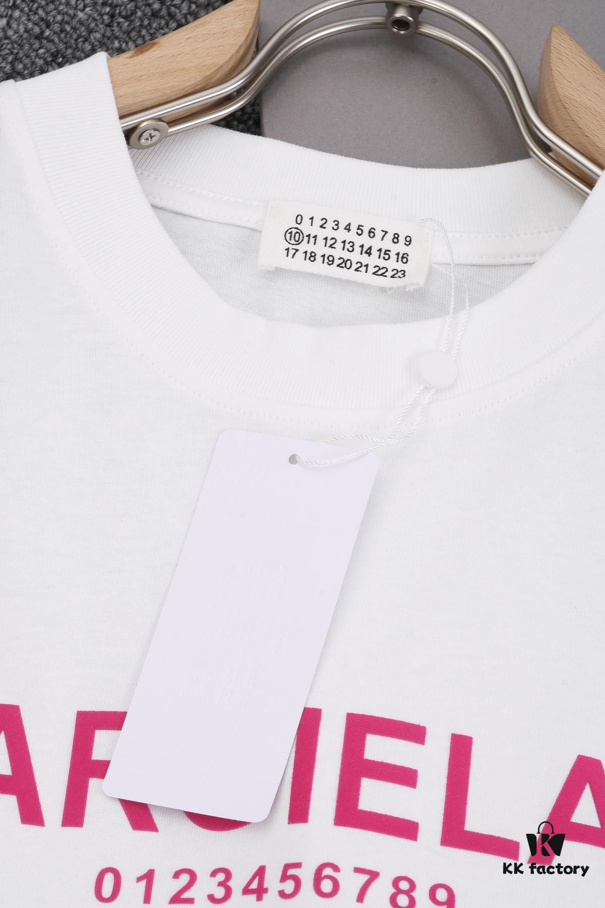 6931a1dfccd8ab3d7af95ef2 New Arrival 25S Maison Margiela Classic Flocked Letter T-Shirt, Garment-Washed Cotton Fabric, Unisex Loose Fit