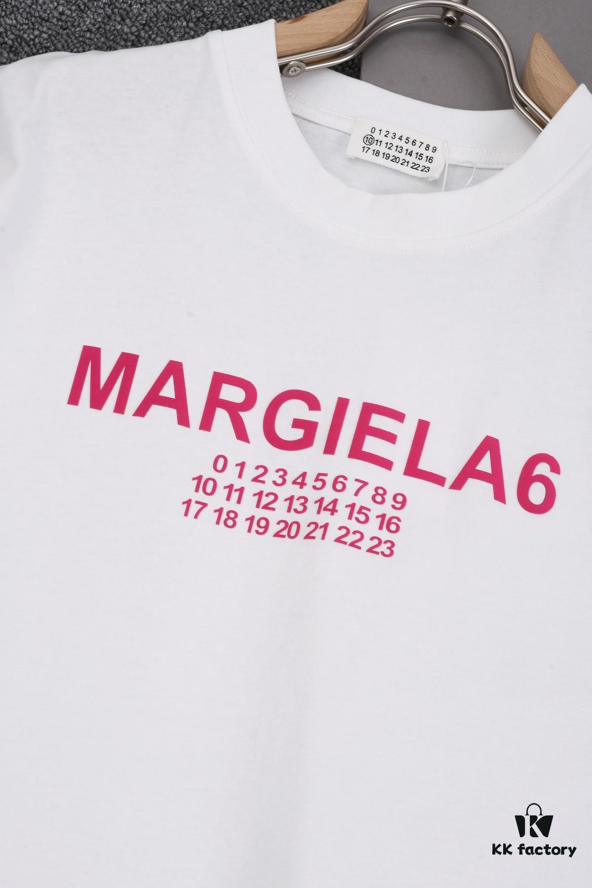 6931a1dfccd8ab3d7af95ef3 New Arrival 25S Maison Margiela Classic Flocked Letter T-Shirt, Garment-Washed Cotton Fabric, Unisex Loose Fit
