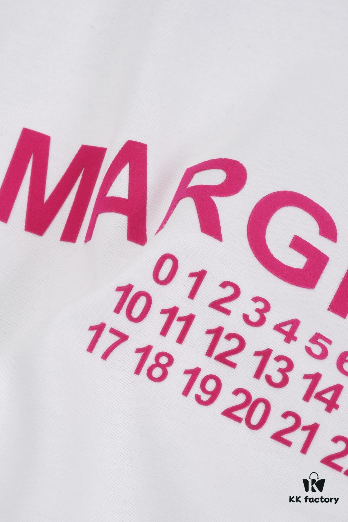 6931a1dfccd8ab3d7af95ef5 New Arrival 25S Maison Margiela Classic Flocked Letter T-Shirt, Garment-Washed Cotton Fabric, Unisex Loose Fit