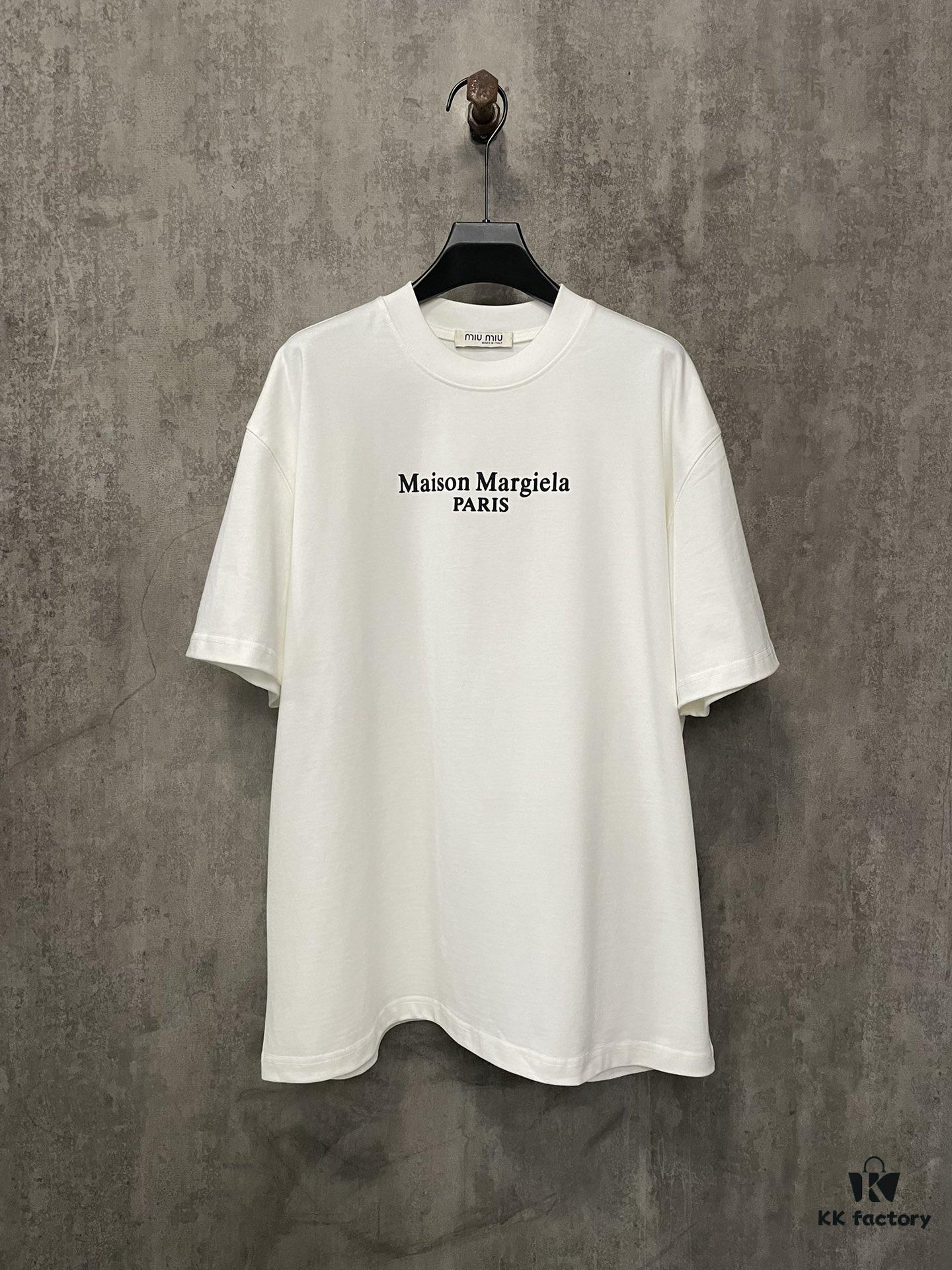 6931a1e3ccd8ab3d7af95f4c Heavyweight 380g Short Sleeve T-Shirt for Autumn and Winter, Martin Mariela MM6 24SS Eight-Language Letter Puff Print