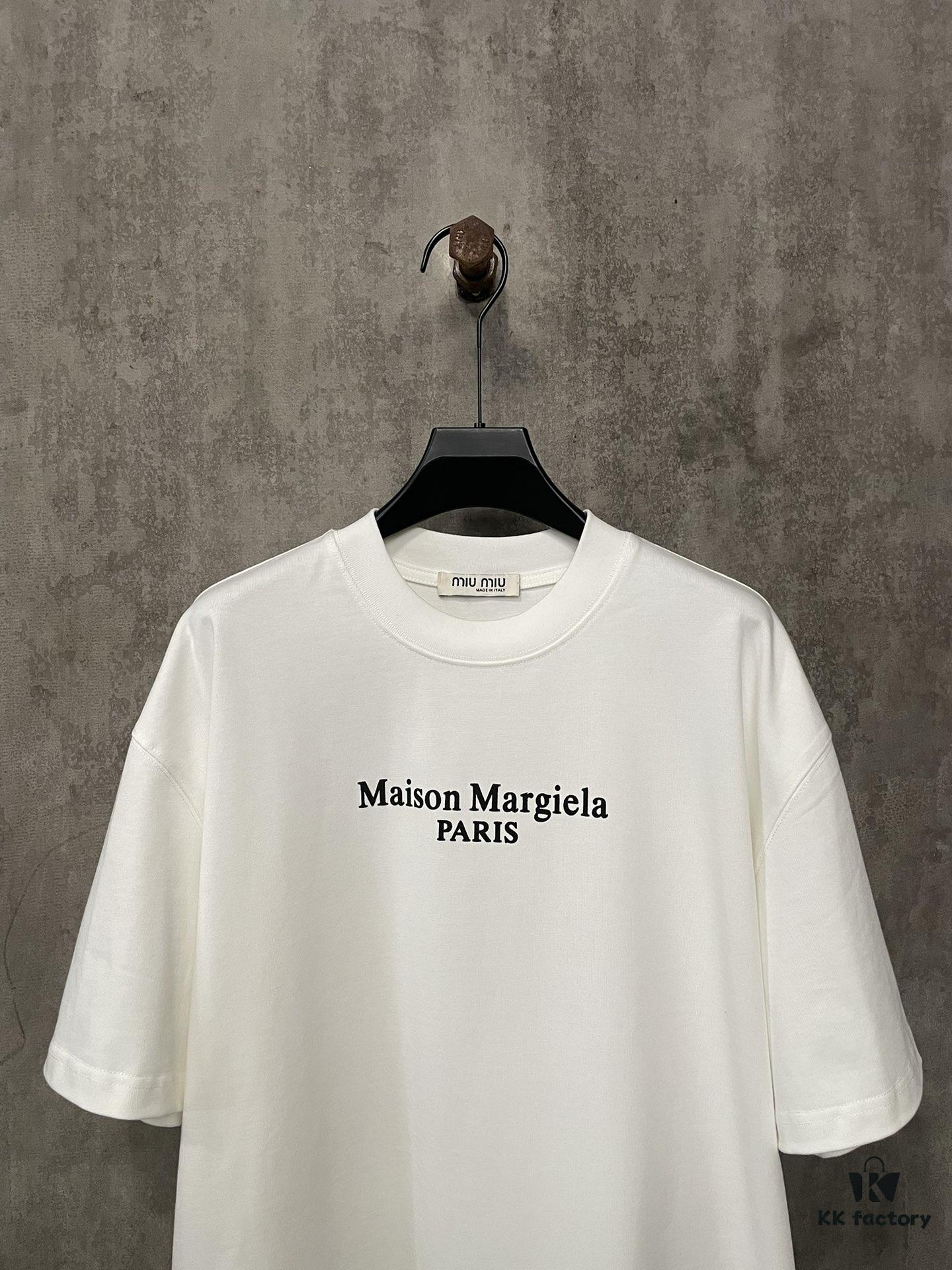 6931a1e3ccd8ab3d7af95f4e Heavyweight 380g Short Sleeve T-Shirt for Autumn and Winter, Martin Mariela MM6 24SS Eight-Language Letter Puff Print
