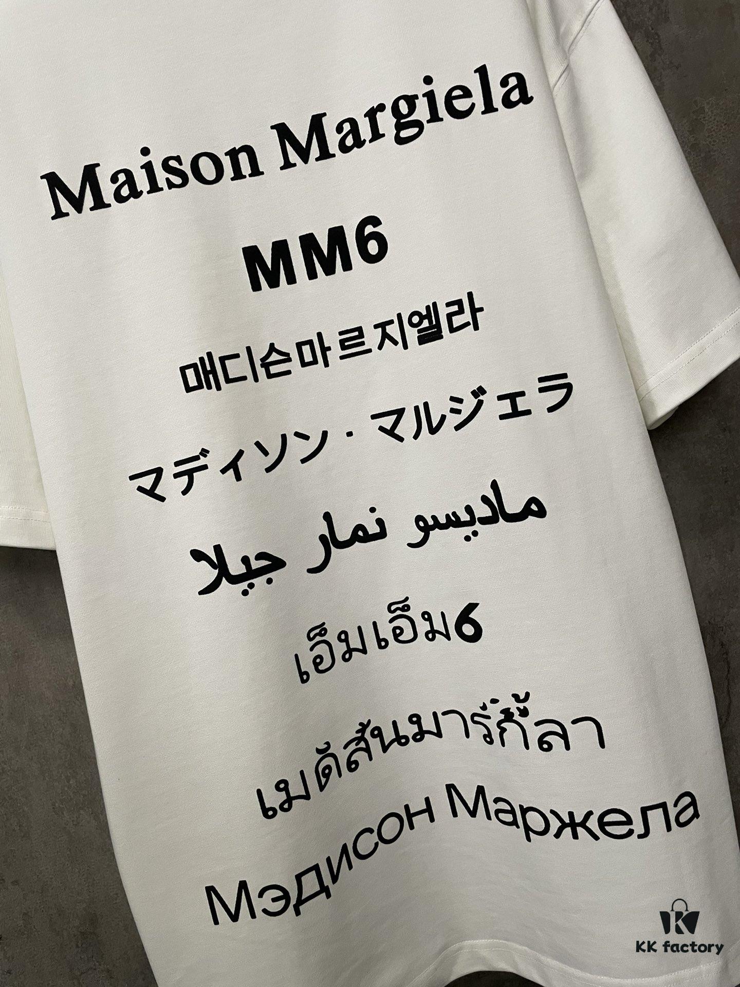 6931a1e4ccd8ab3d7af95f53 Heavyweight 380g Short Sleeve T-Shirt for Autumn and Winter, Martin Mariela MM6 24SS Eight-Language Letter Puff Print