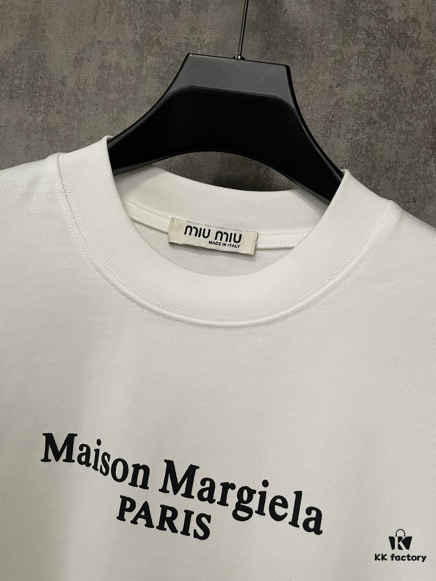6931a1e4ccd8ab3d7af95f54 Heavyweight 380g Short Sleeve T-Shirt for Autumn and Winter, Martin Mariela MM6 24SS Eight-Language Letter Puff Print