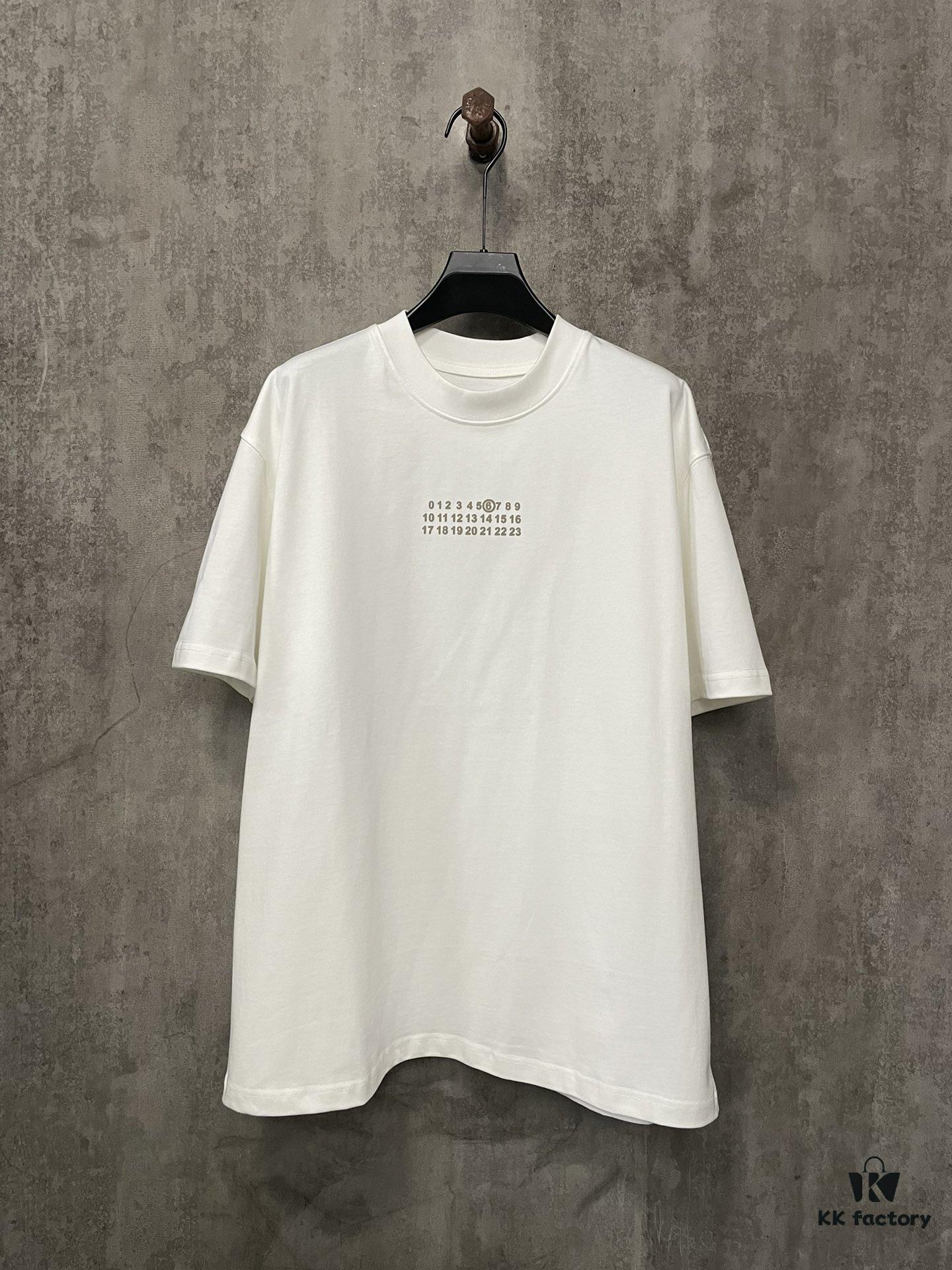 6931a1e4ccd8ab3d7af95f5c MM6 Maison Margiela 24SS Classic Number Logo Puff Print Heavyweight Short Sleeve T-Shirt, 380g Cotton Tee for Autumn and Winter