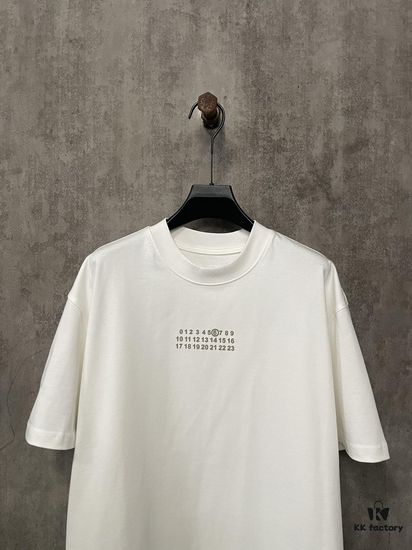 6931a1e4ccd8ab3d7af95f5e MM6 Maison Margiela 24SS Classic Number Logo Puff Print Heavyweight Short Sleeve T-Shirt, 380g Cotton Tee for Autumn and Winter