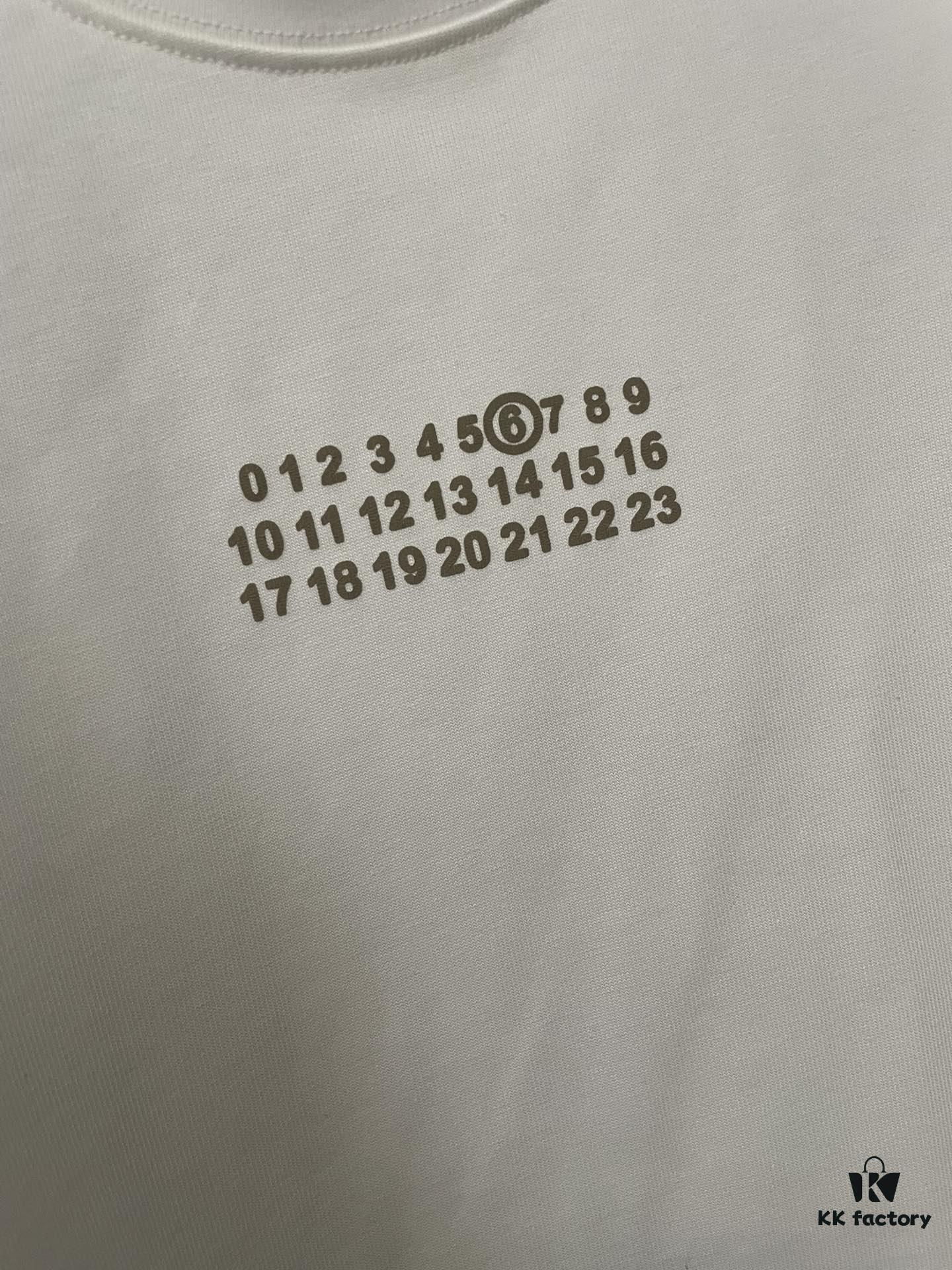 6931a1e4ccd8ab3d7af95f61 MM6 Maison Margiela 24SS Classic Number Logo Puff Print Heavyweight Short Sleeve T-Shirt, 380g Cotton Tee for Autumn and Winter