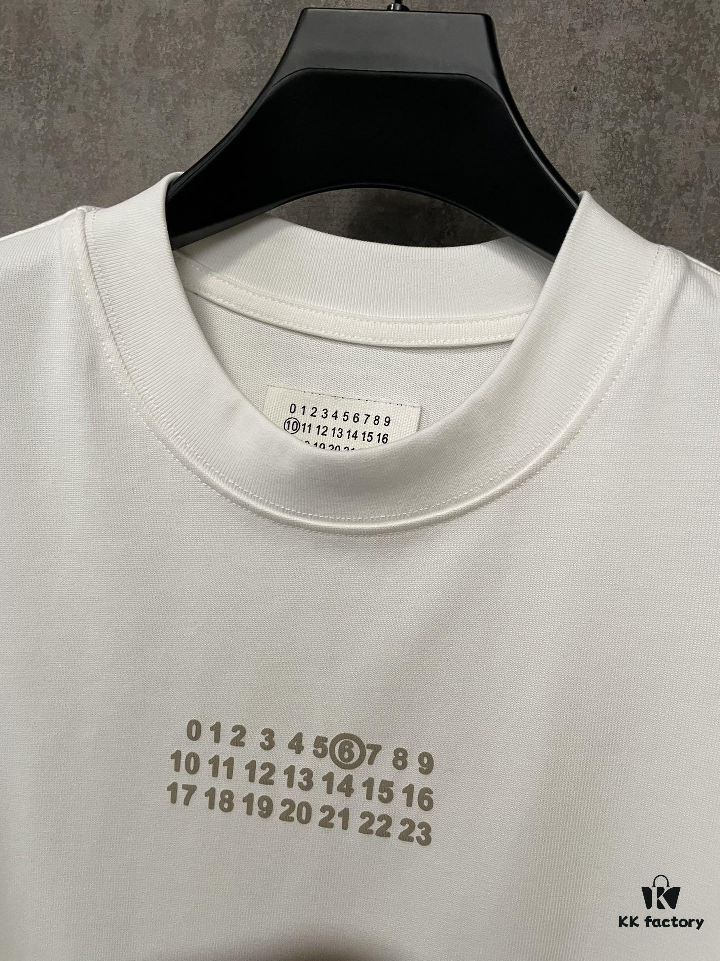 6931a1e4ccd8ab3d7af95f62 MM6 Maison Margiela 24SS Classic Number Logo Puff Print Heavyweight Short Sleeve T-Shirt, 380g Cotton Tee for Autumn and Winter