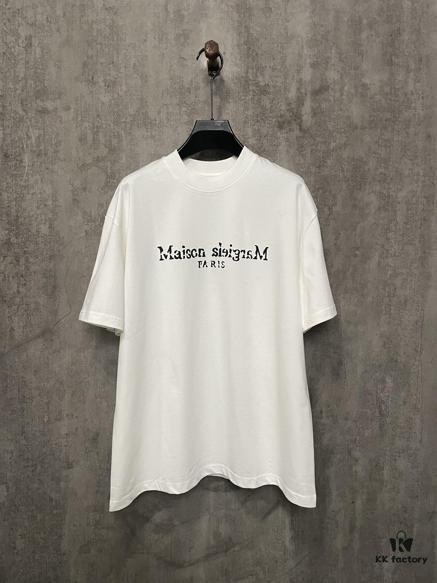 6931a1e5ccd8ab3d7af95f63 MM6 Maison Margiela 24SS Distressed Letter Puff Print Heavyweight Cotton T-Shirt