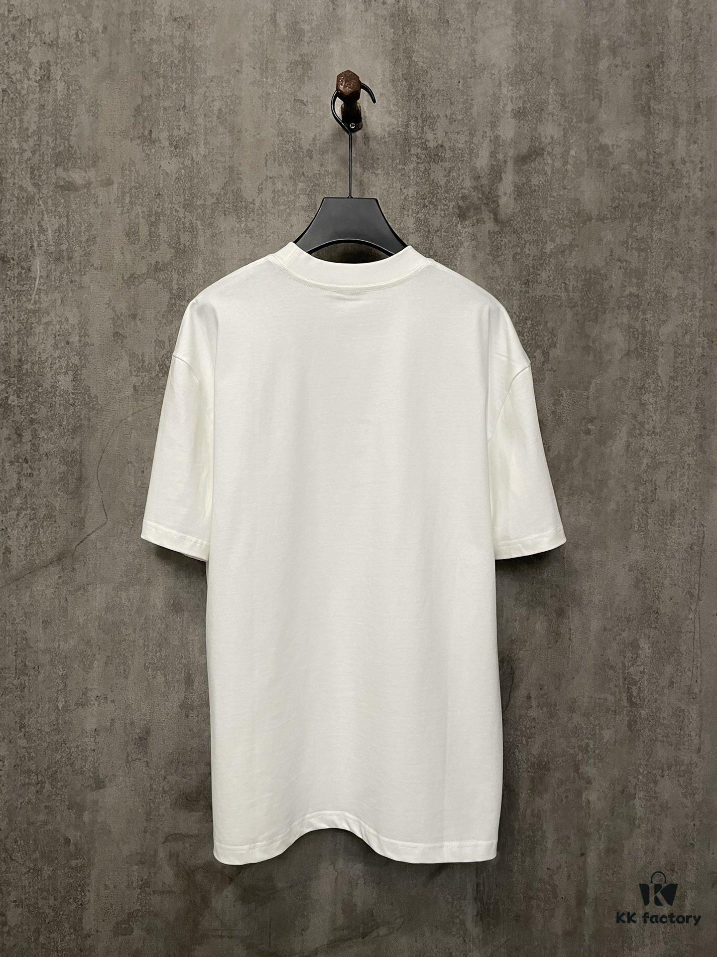 6931a1e5ccd8ab3d7af95f64 MM6 Maison Margiela 24SS Distressed Letter Puff Print Heavyweight Cotton T-Shirt