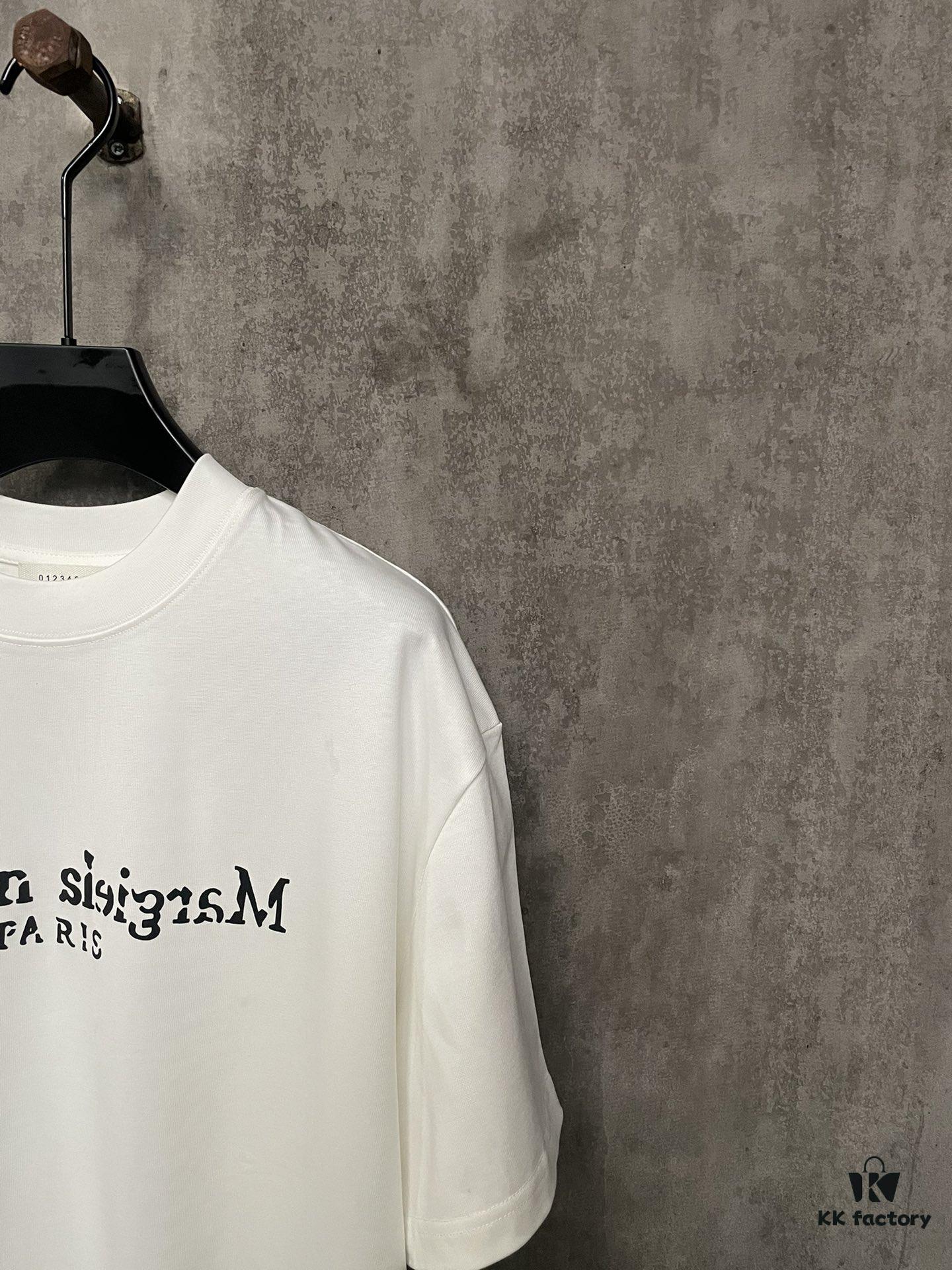 6931a1e5ccd8ab3d7af95f67 MM6 Maison Margiela 24SS Distressed Letter Puff Print Heavyweight Cotton T-Shirt
