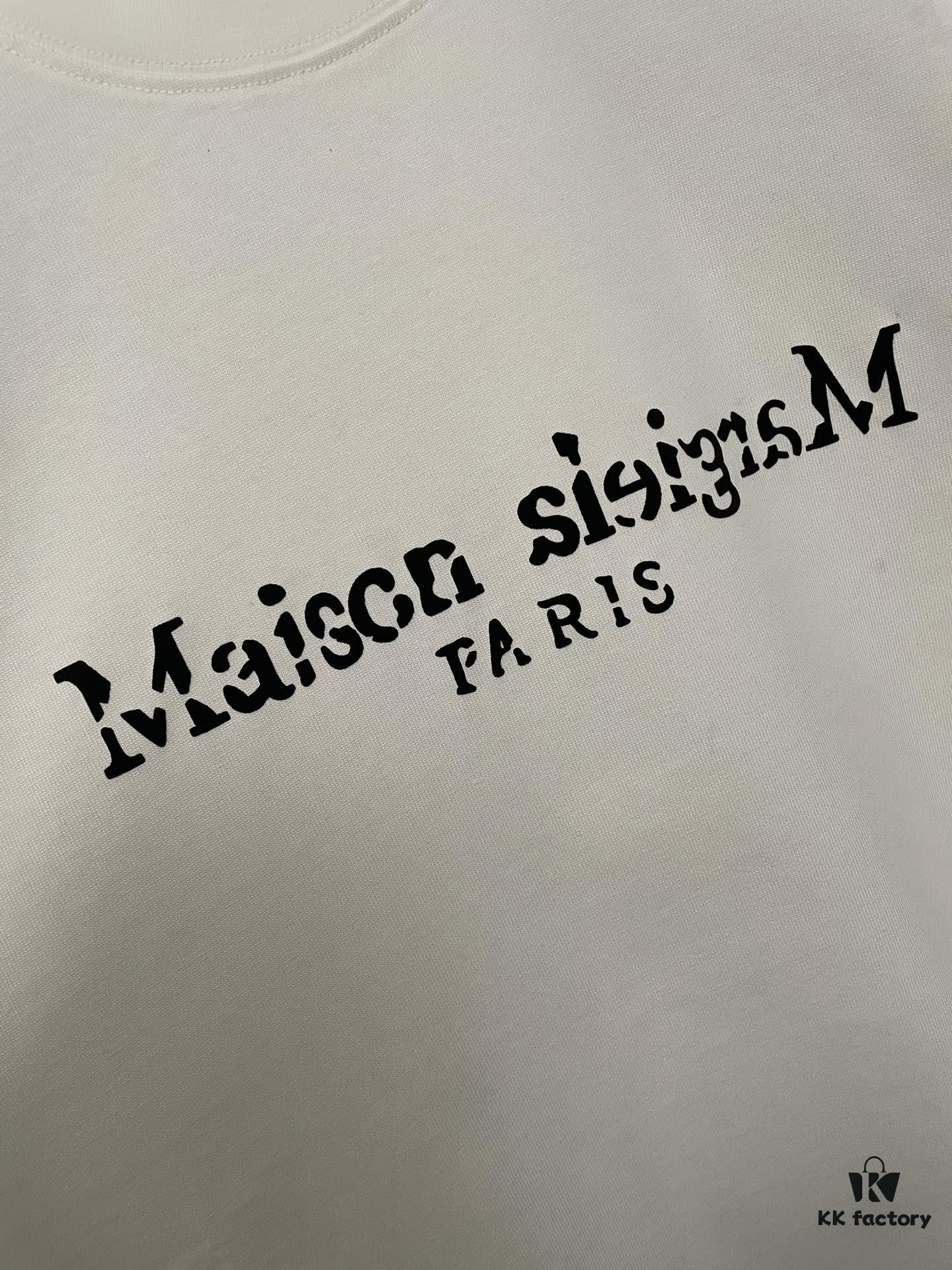 6931a1e5ccd8ab3d7af95f69 MM6 Maison Margiela 24SS Distressed Letter Puff Print Heavyweight Cotton T-Shirt