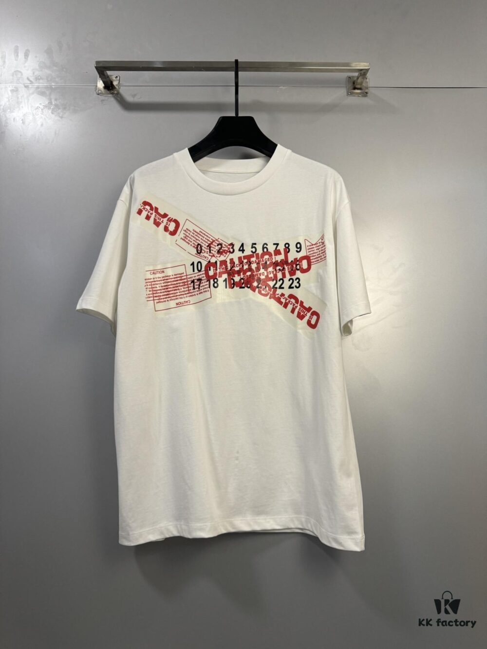6931a1e5ccd8ab3d7af95f73 High-End Maison Margiela Irregular Number Tape Short Sleeve T-Shirt 2025