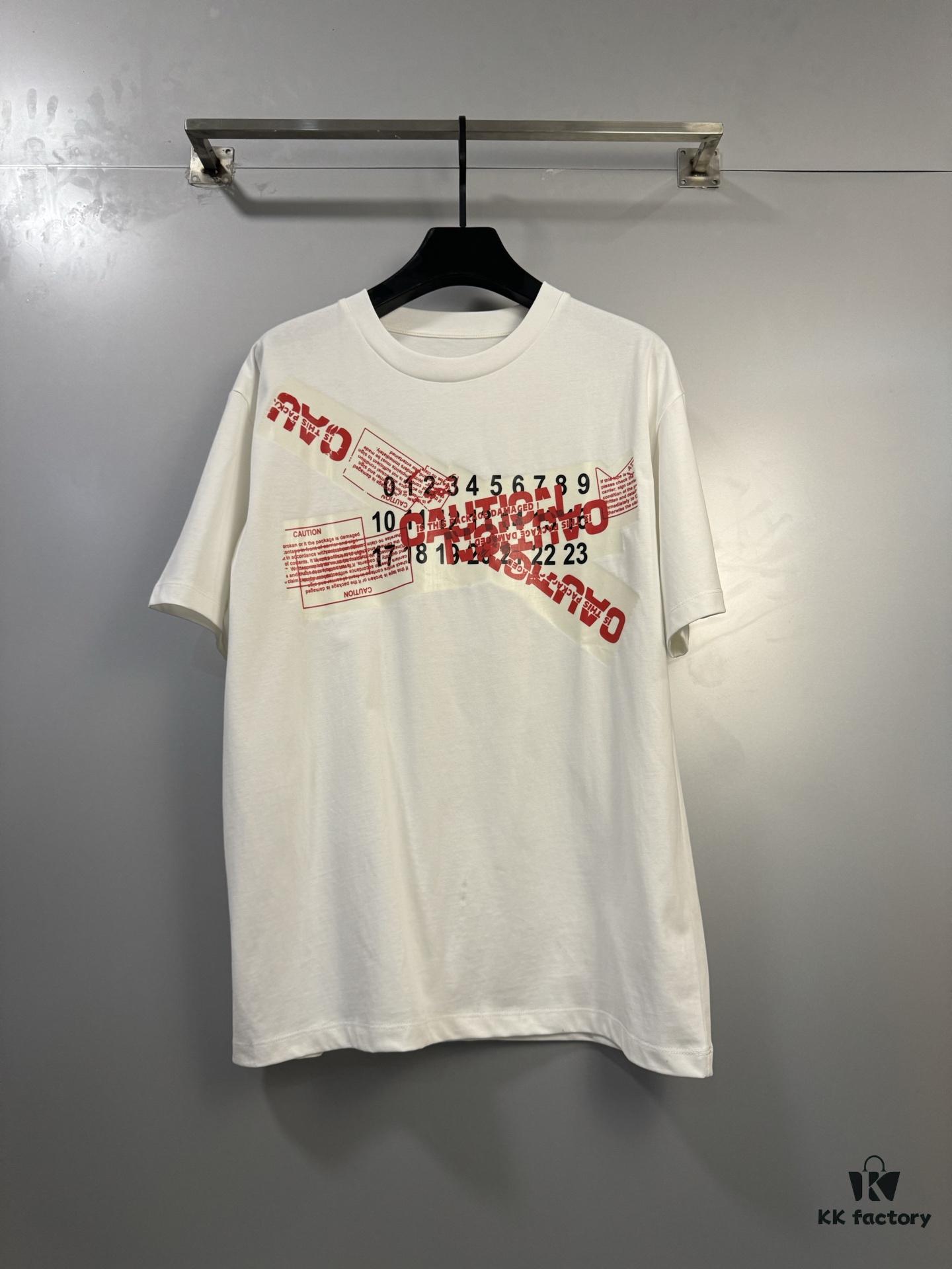 6931a1e5ccd8ab3d7af95f73 High-End Maison Margiela Irregular Number Tape Short Sleeve T-Shirt 2025