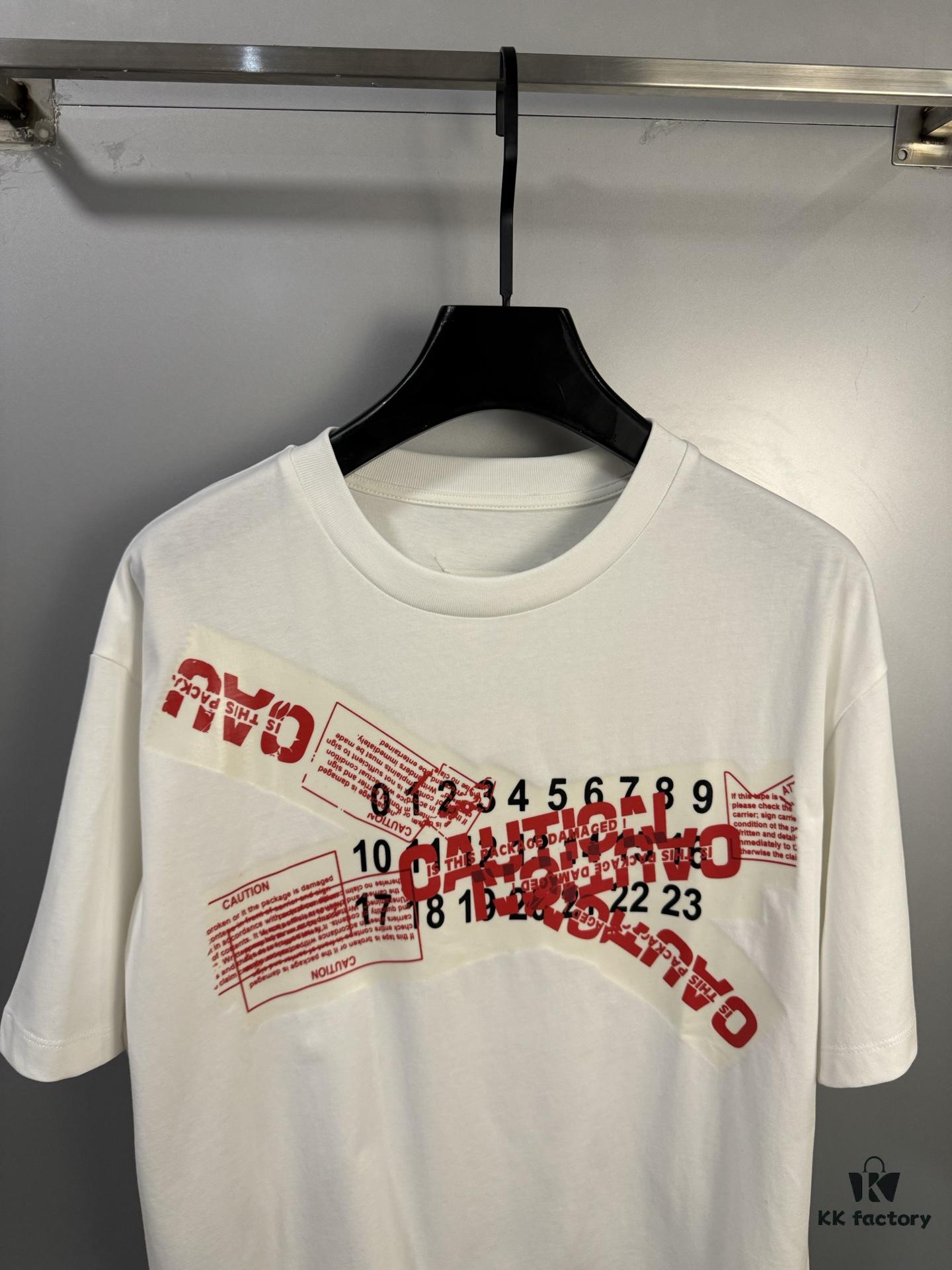 6931a1e5ccd8ab3d7af95f75 High-End Maison Margiela Irregular Number Tape Short Sleeve T-Shirt 2025