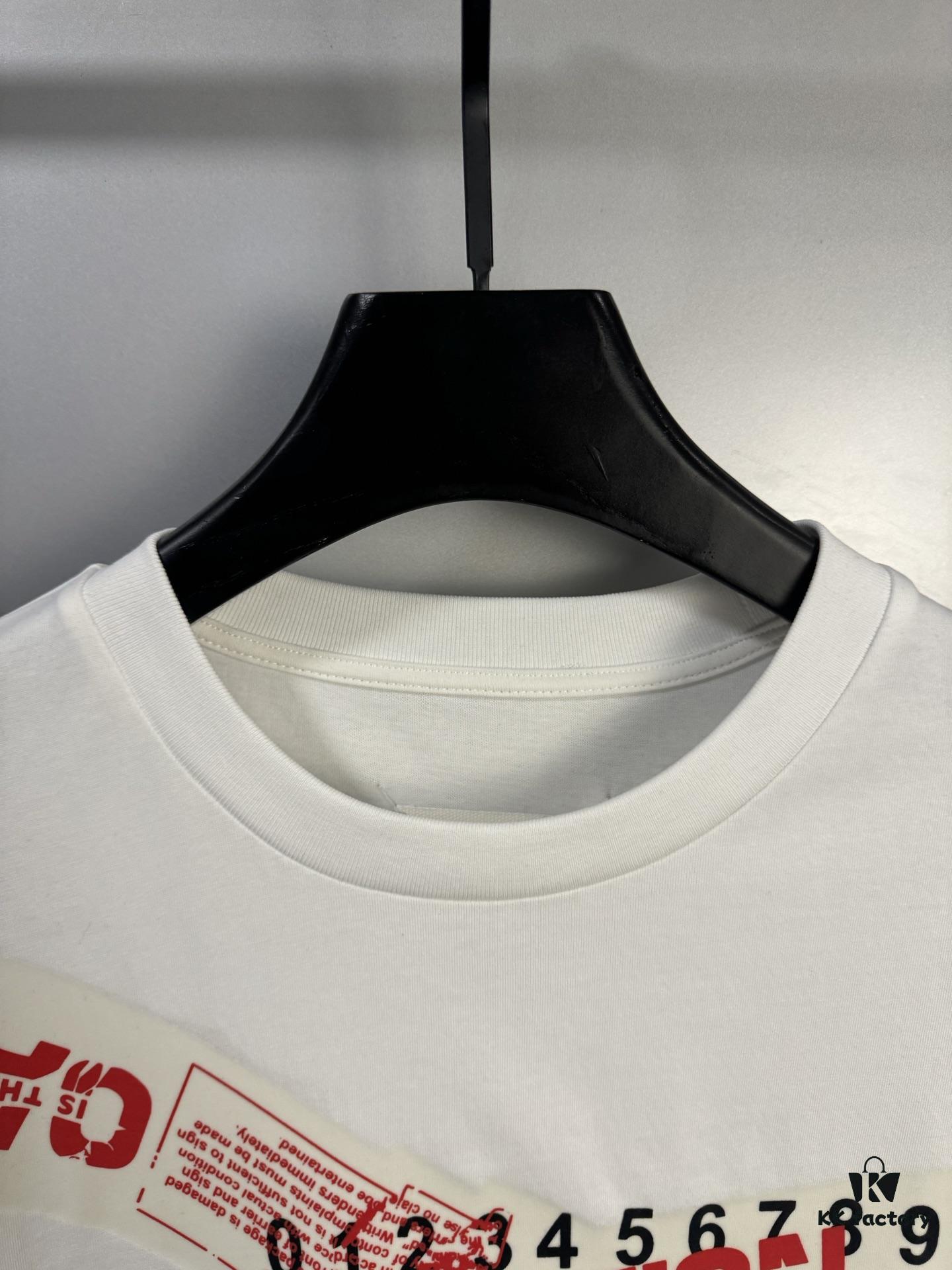 6931a1e5ccd8ab3d7af95f76 High-End Maison Margiela Irregular Number Tape Short Sleeve T-Shirt 2025