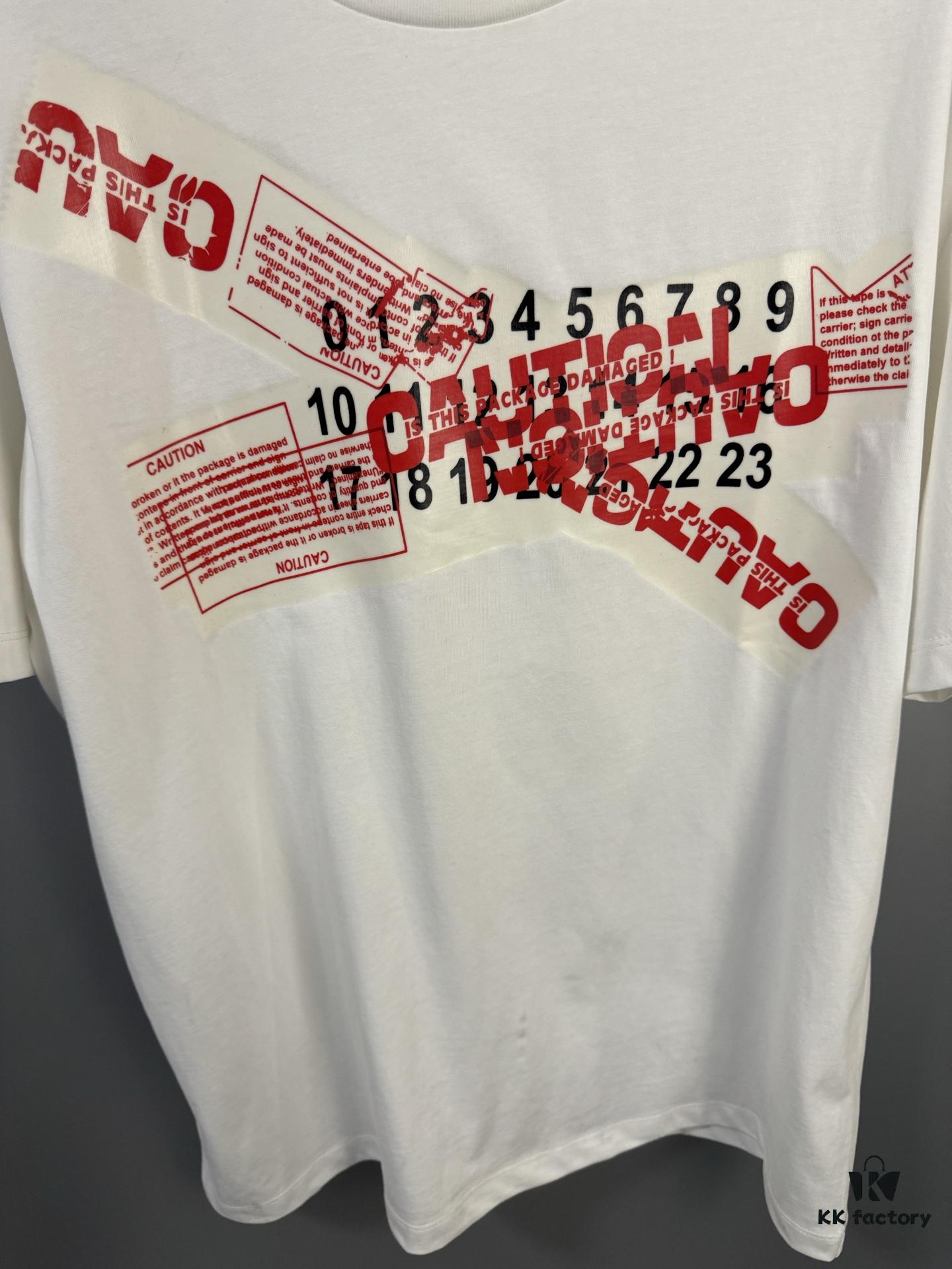 6931a1e6ccd8ab3d7af95f77 High-End Maison Margiela Irregular Number Tape Short Sleeve T-Shirt 2025