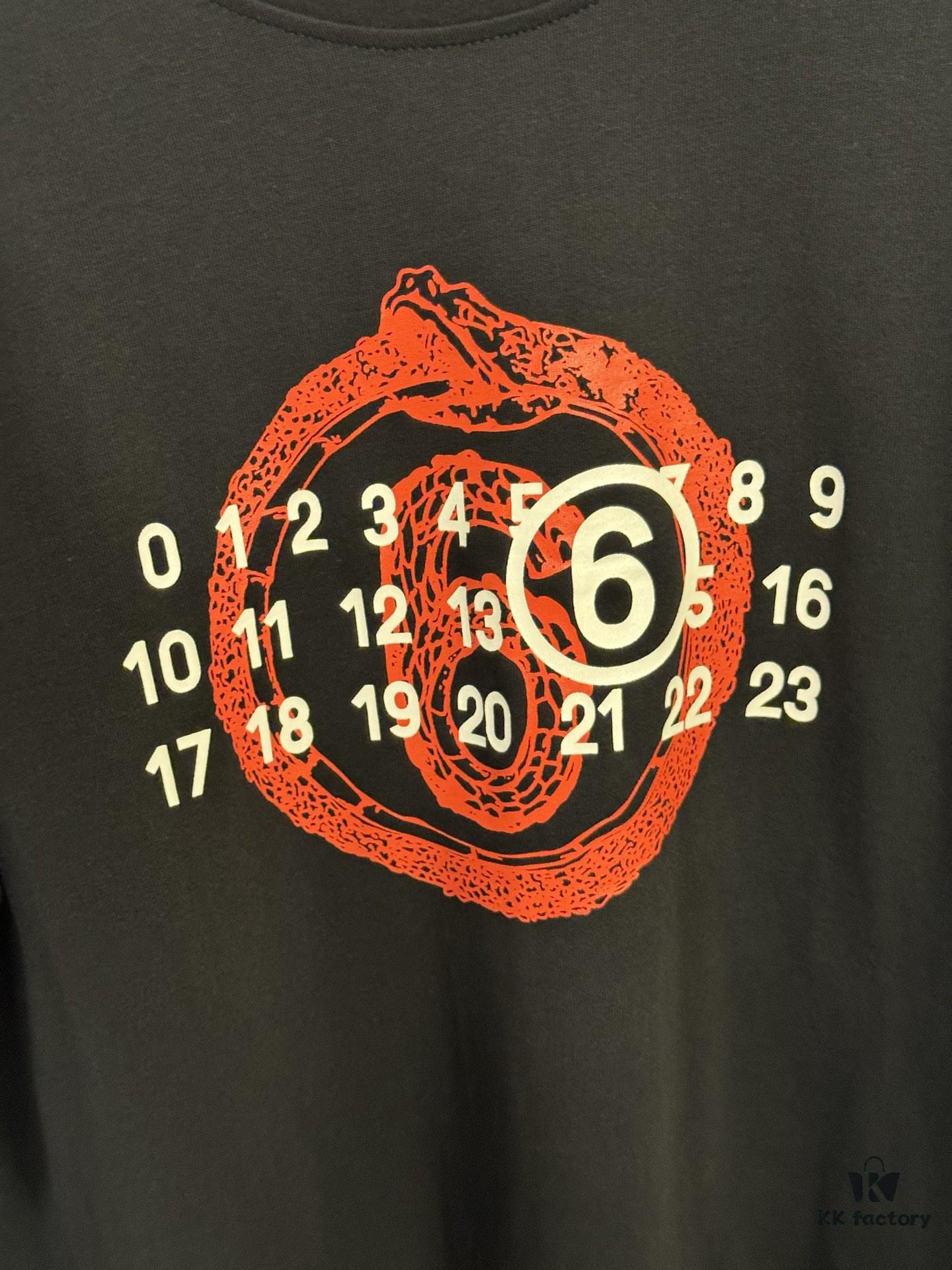 6931a1e6ccd8ab3d7af95f7e High-End Maison Margiela 2025 Year of the Snake Limited Edition Digital Calendar Short Sleeve T-Shirt