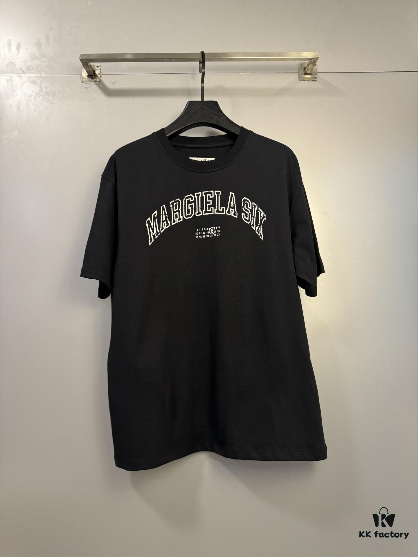 6931a1e7ccd8ab3d7af95f91 High-End Maison Margiela 2025 Limited Edition Snake Year Cracked Letter Number Short Sleeve T-Shirt